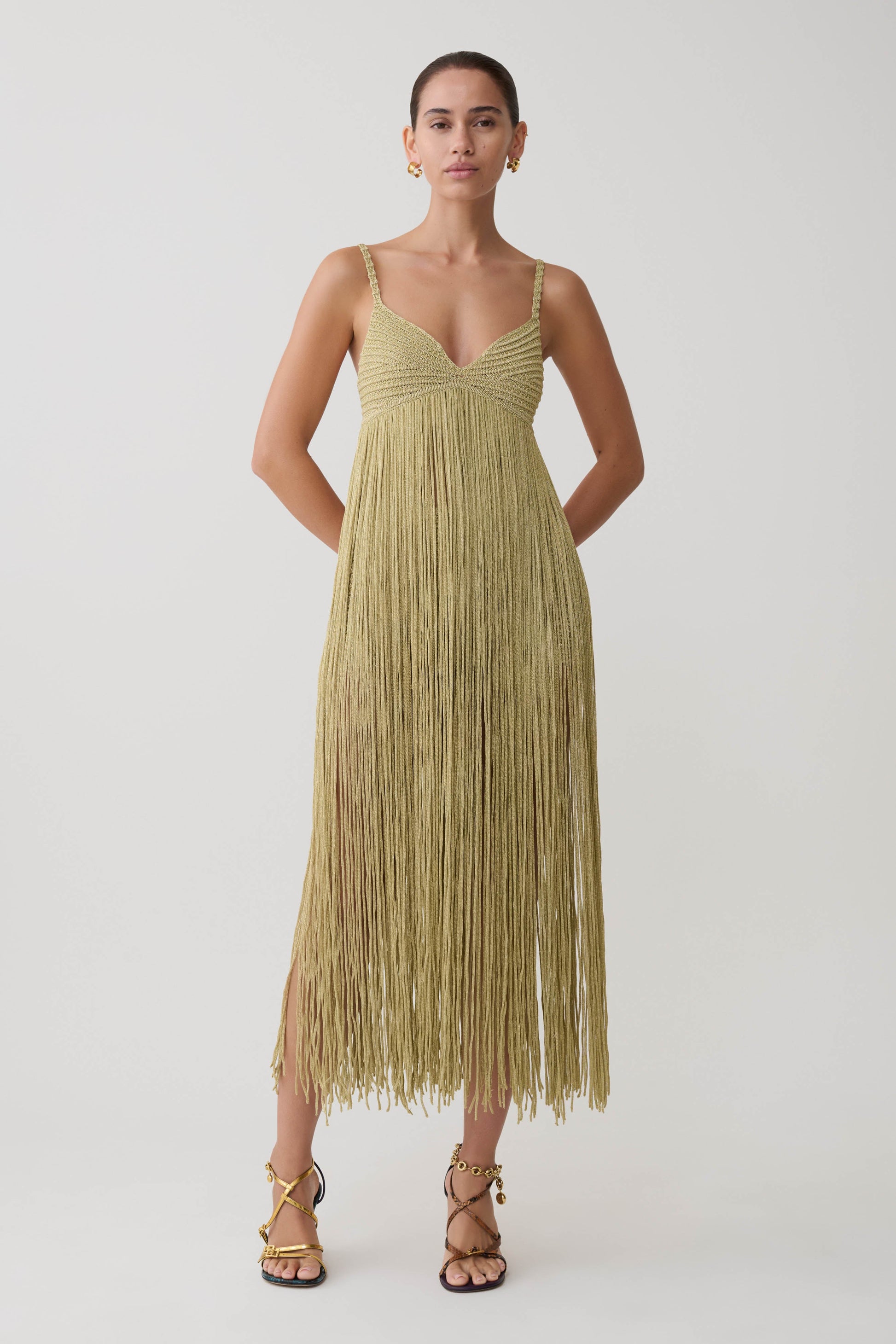Renee Lurex Crochet Maxi Dress - Gold #5