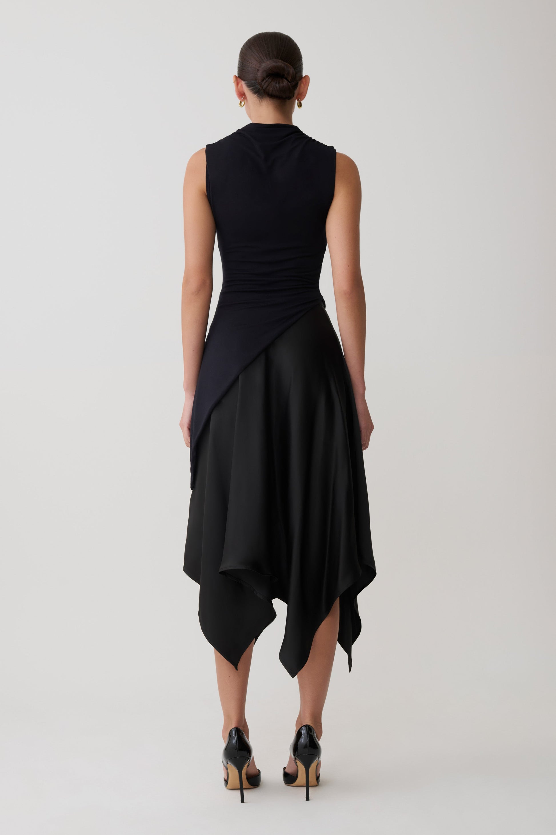 Suong High Neck Gathered Top - Black #10