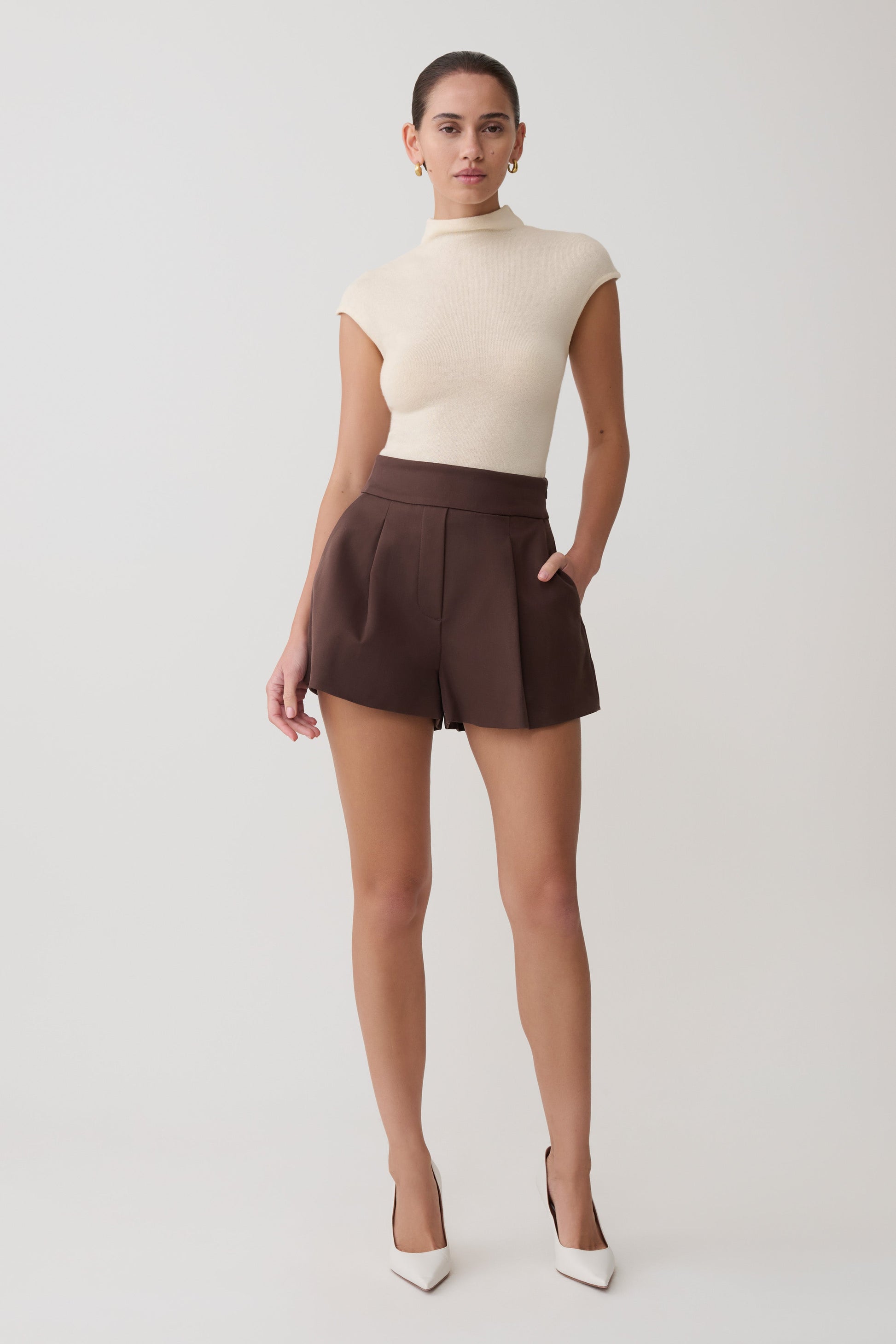 Alden High Waisted Short - Chocolate #4