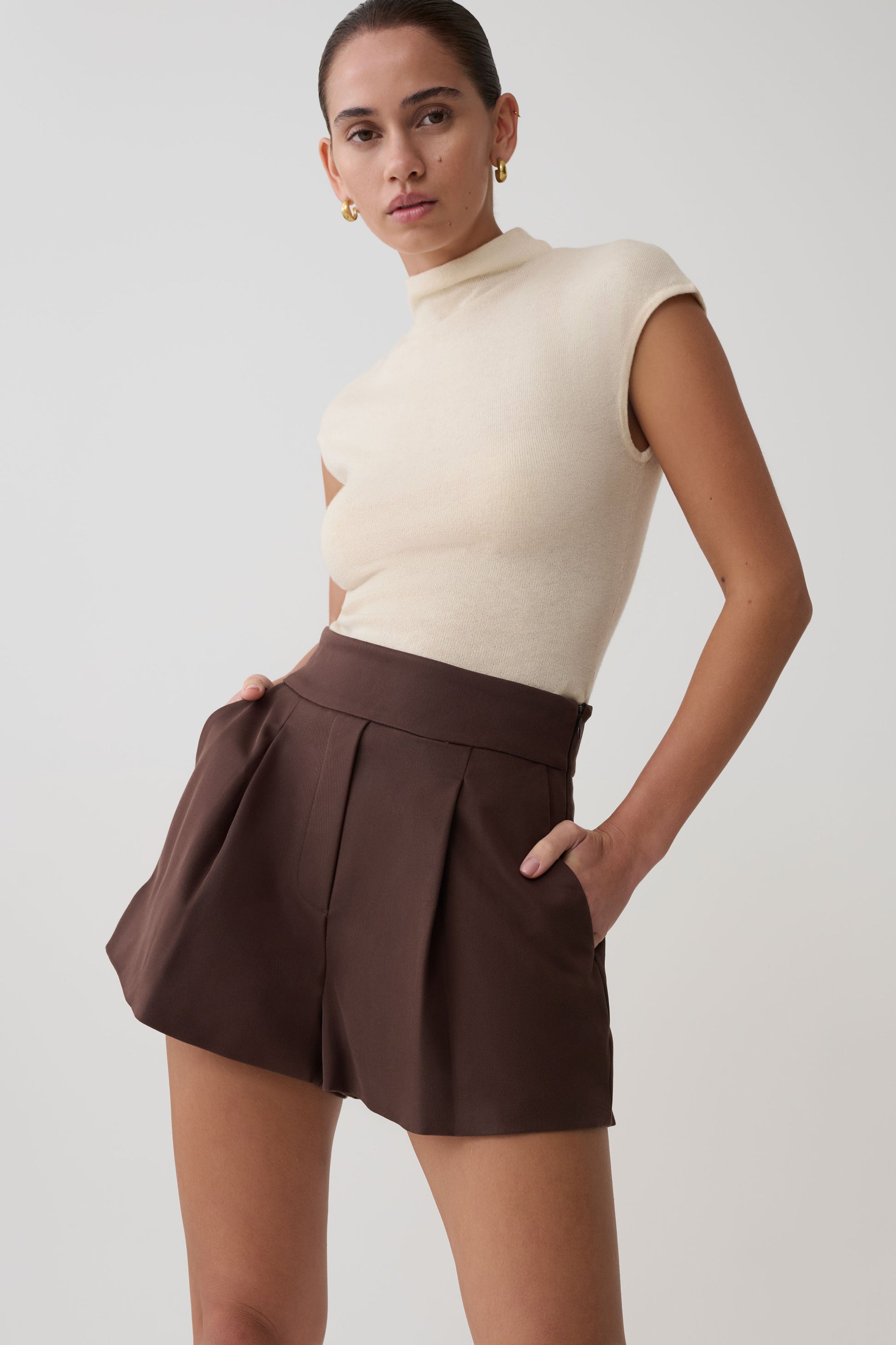 Alden High Waisted Short - Chocolate #3