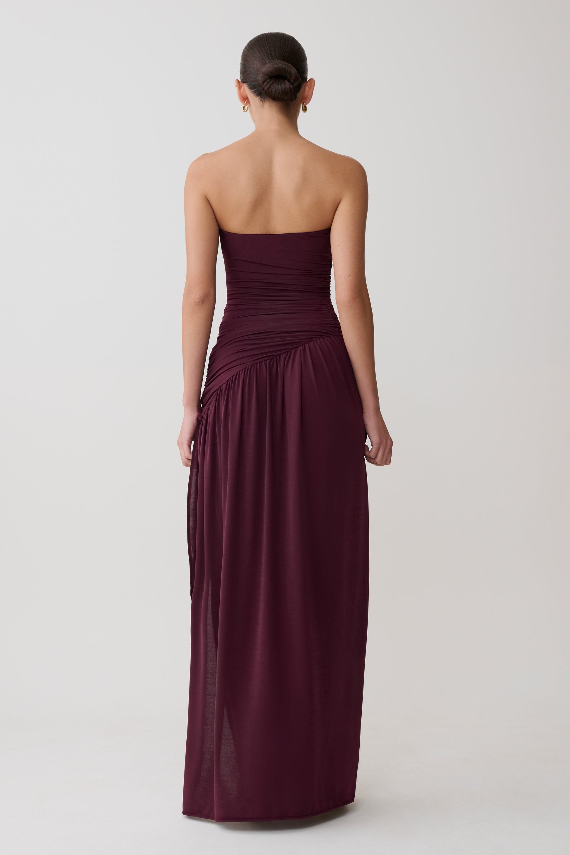 Bex Strapless Slinky Maxi Dress With Split