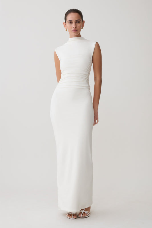Elliot High Neck Sleeveless Maxi Dress - White