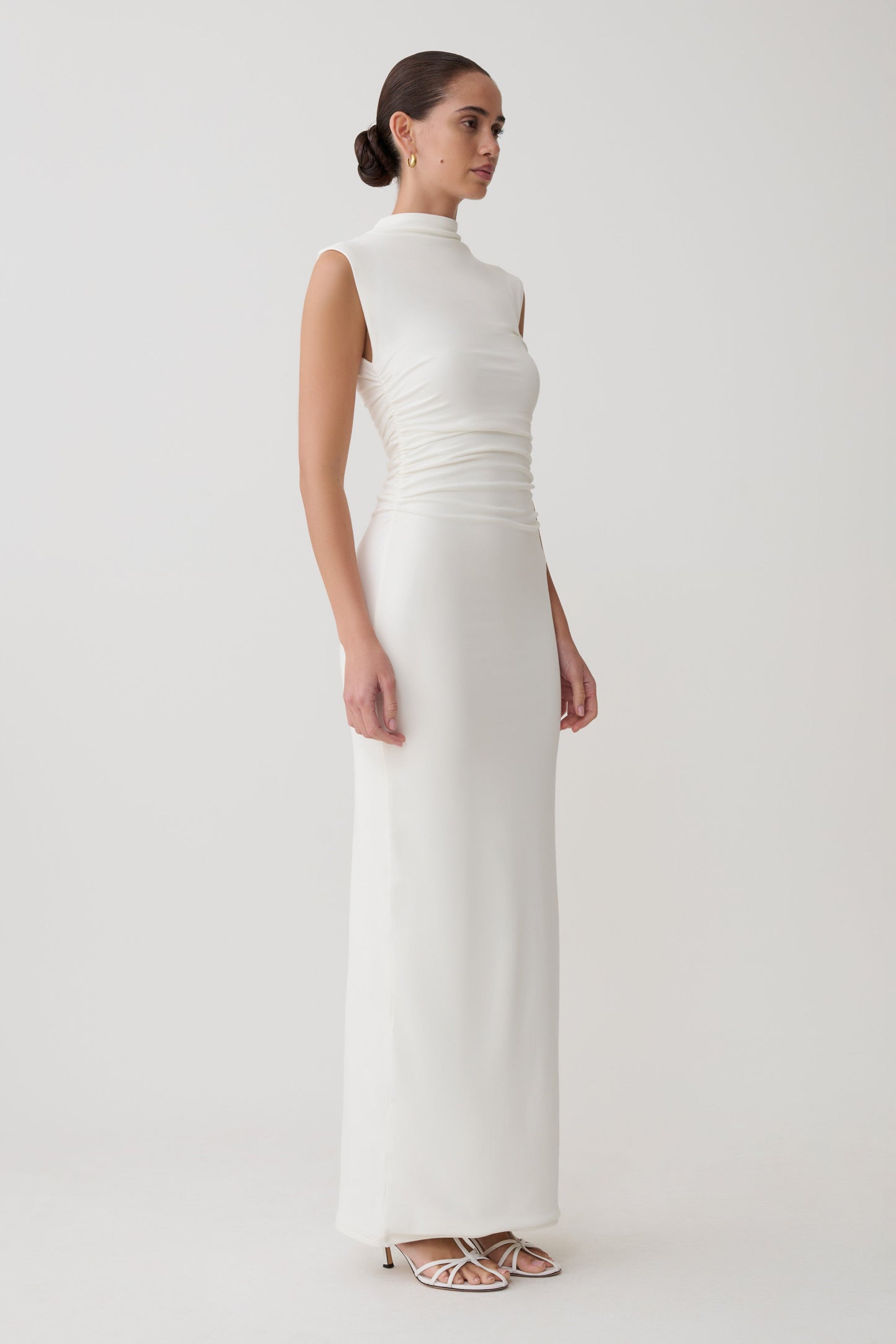 Elliot High Neck Sleeveless Maxi Dress - White
