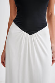 Ruby Strapless Slinky Maxi Dress - Black/White