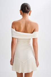Melina Slinky Off Shoulder Mini Dress - Ivory