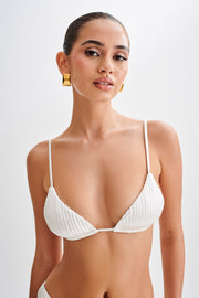 Michelle Pleated Bikini Top - Ivory