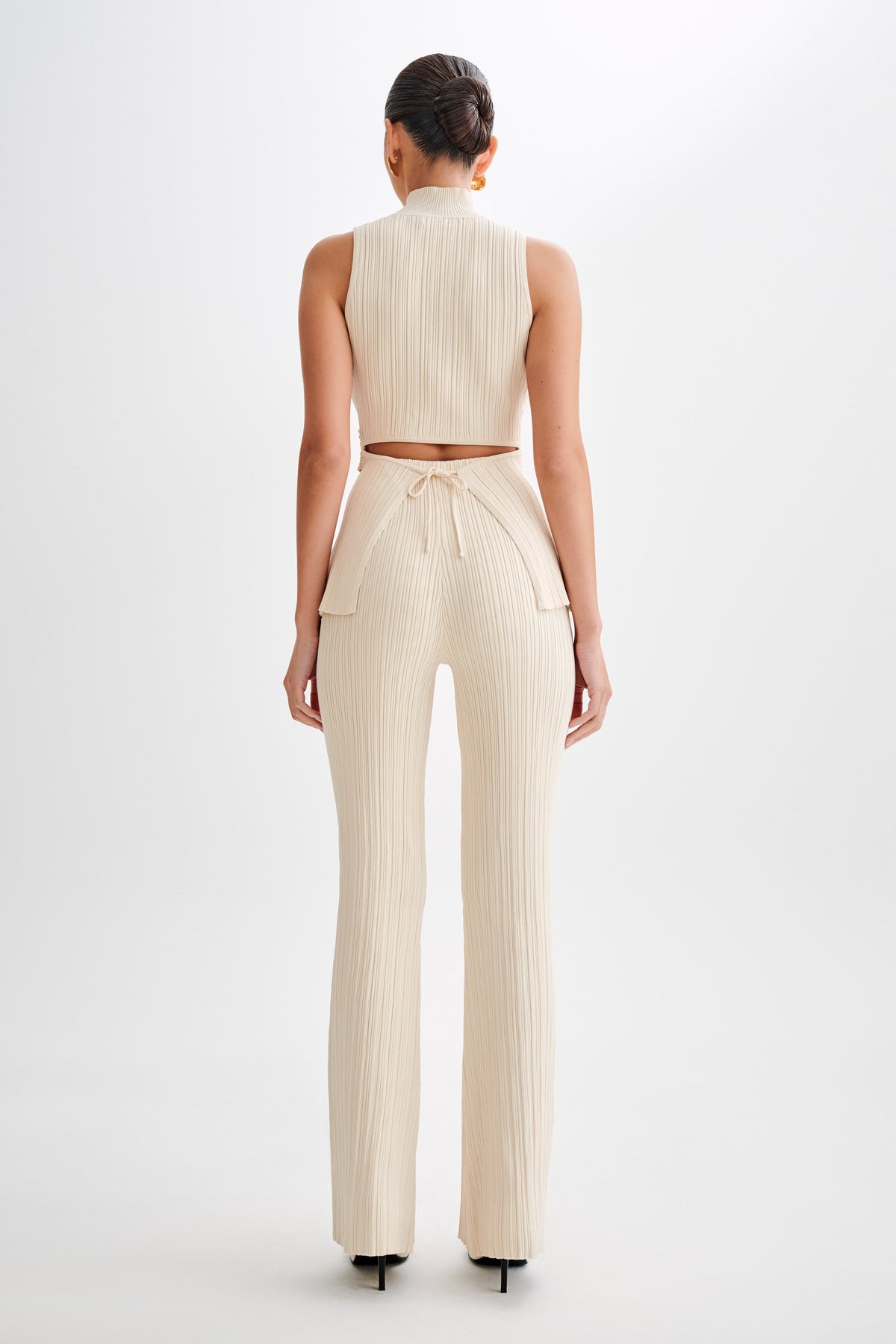 Tanya Cut Out High Neck Top - Cream #8