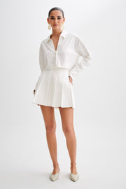 Julianna Cotton Button Up Shirt - White