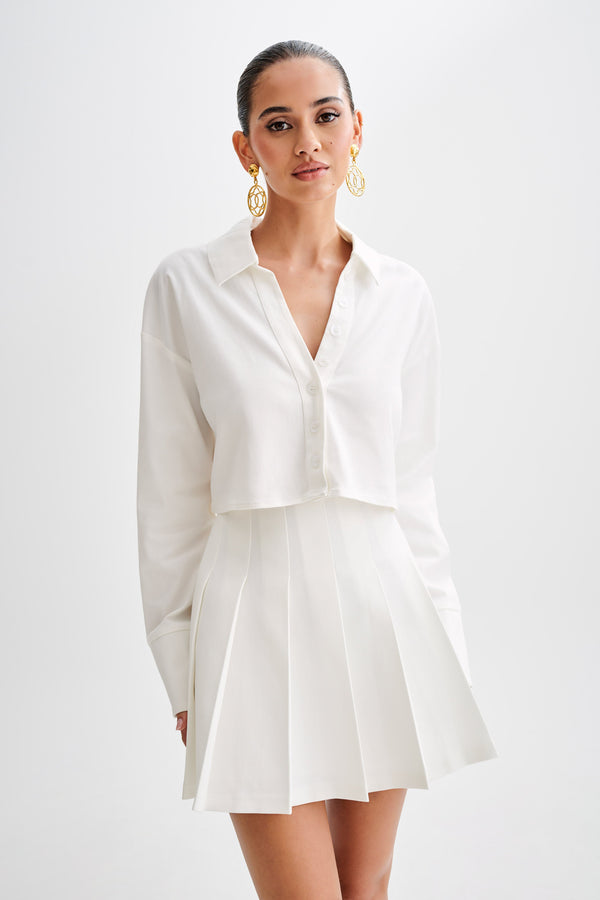 Julianna Cotton Button Up Shirt - White