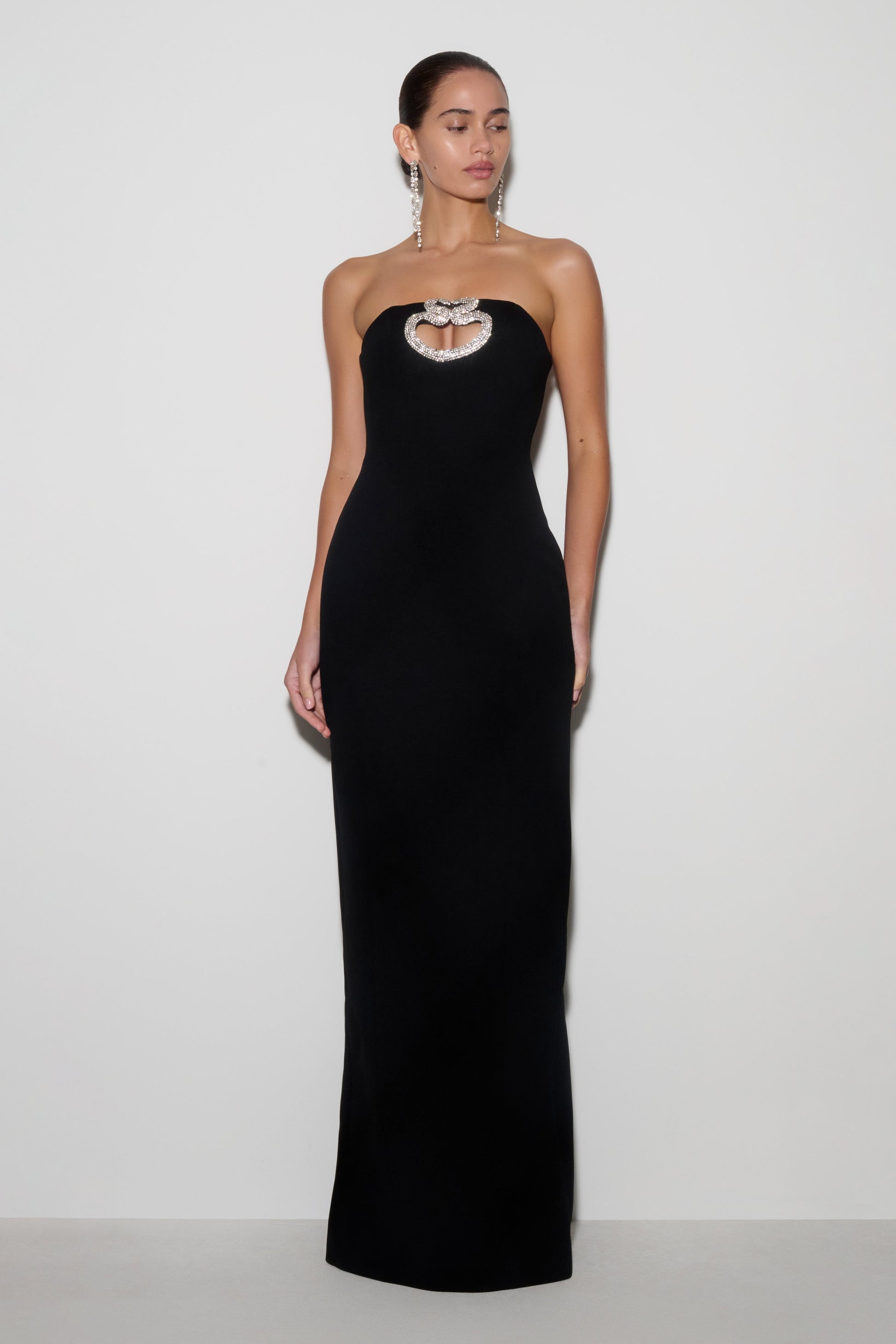 Hilda Embellished Strapless Maxi Dress / Black | MESHKI | L Hilda Embellished Strapless Maxi Dress / Black | MESHKI | L