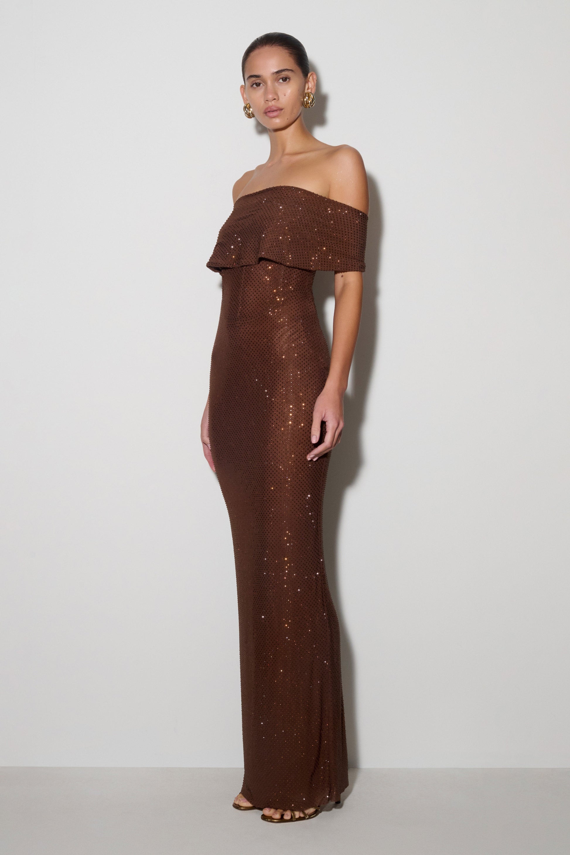 chocolate maxi dress formal Violet Sleeveless Satin Maxi Dress / Dark Chocolate | MESHKI