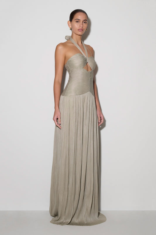 meshki prom dresses Jasmine Strapless Satin Maxi Dress / Frosted Blue | MESHKI