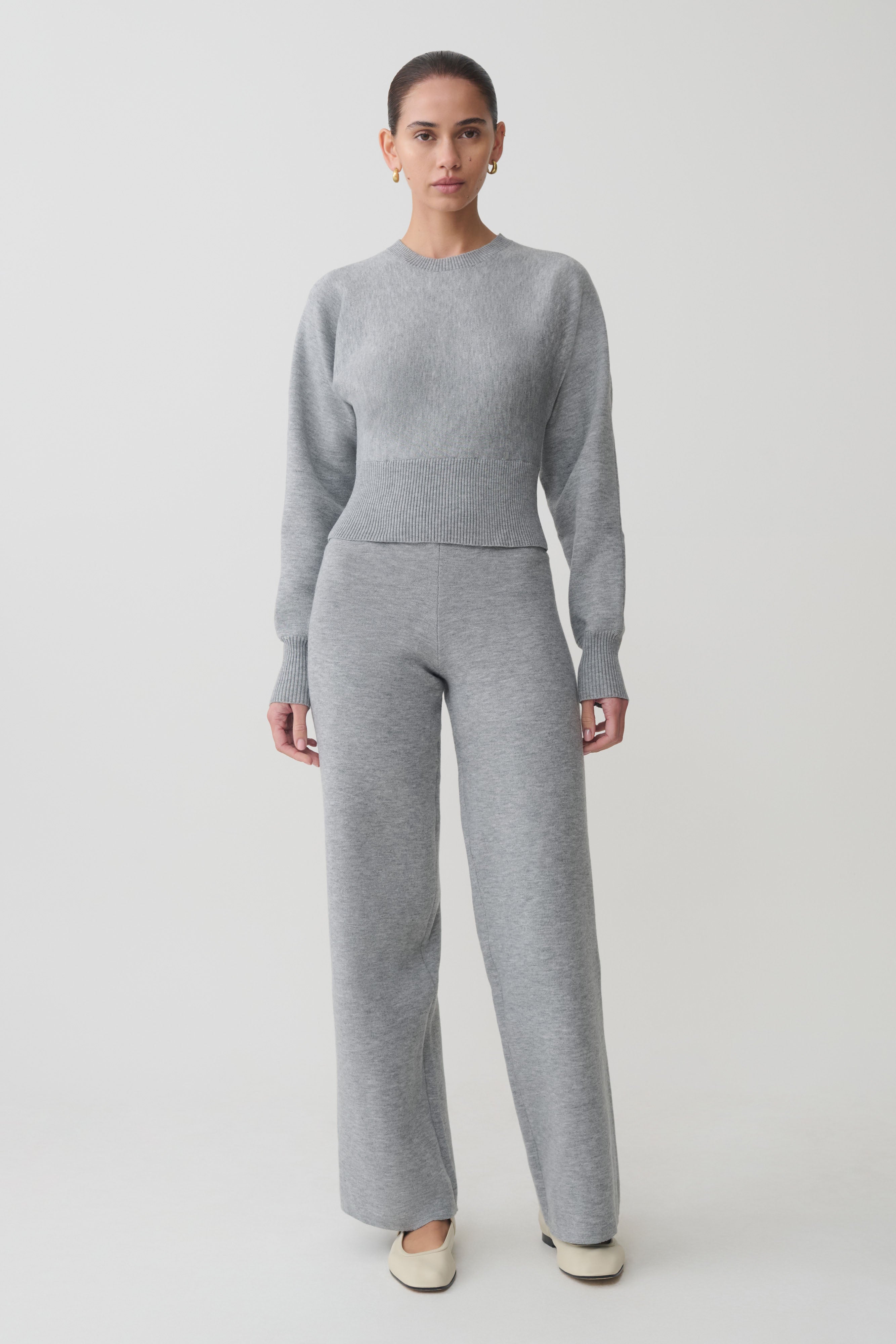 Kerrymae Straight Leg Knit Pants - Grey Marle | MESHKI US