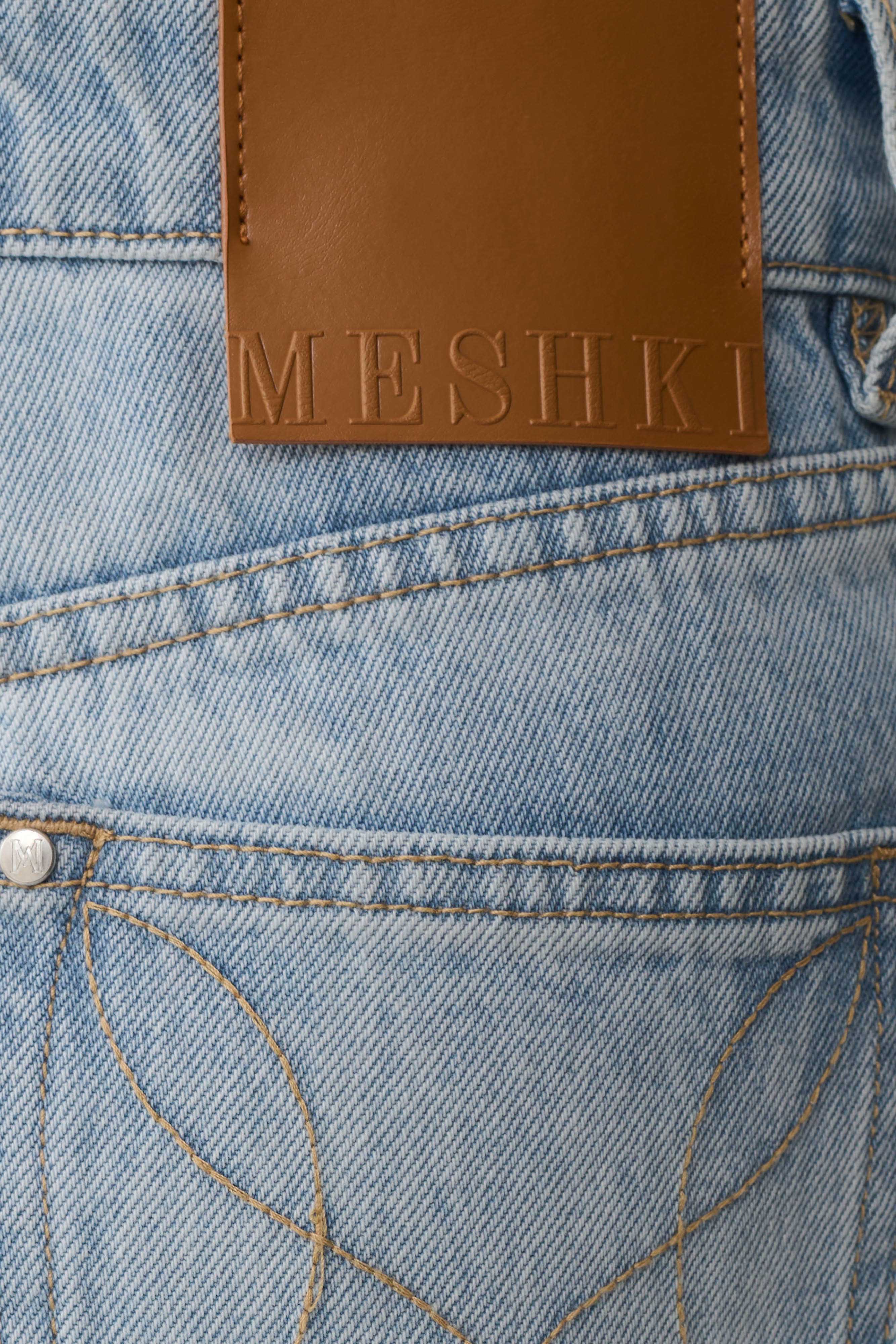 Sebastian Straight Leg Denim Jeans With Fray Hem - Washed Light