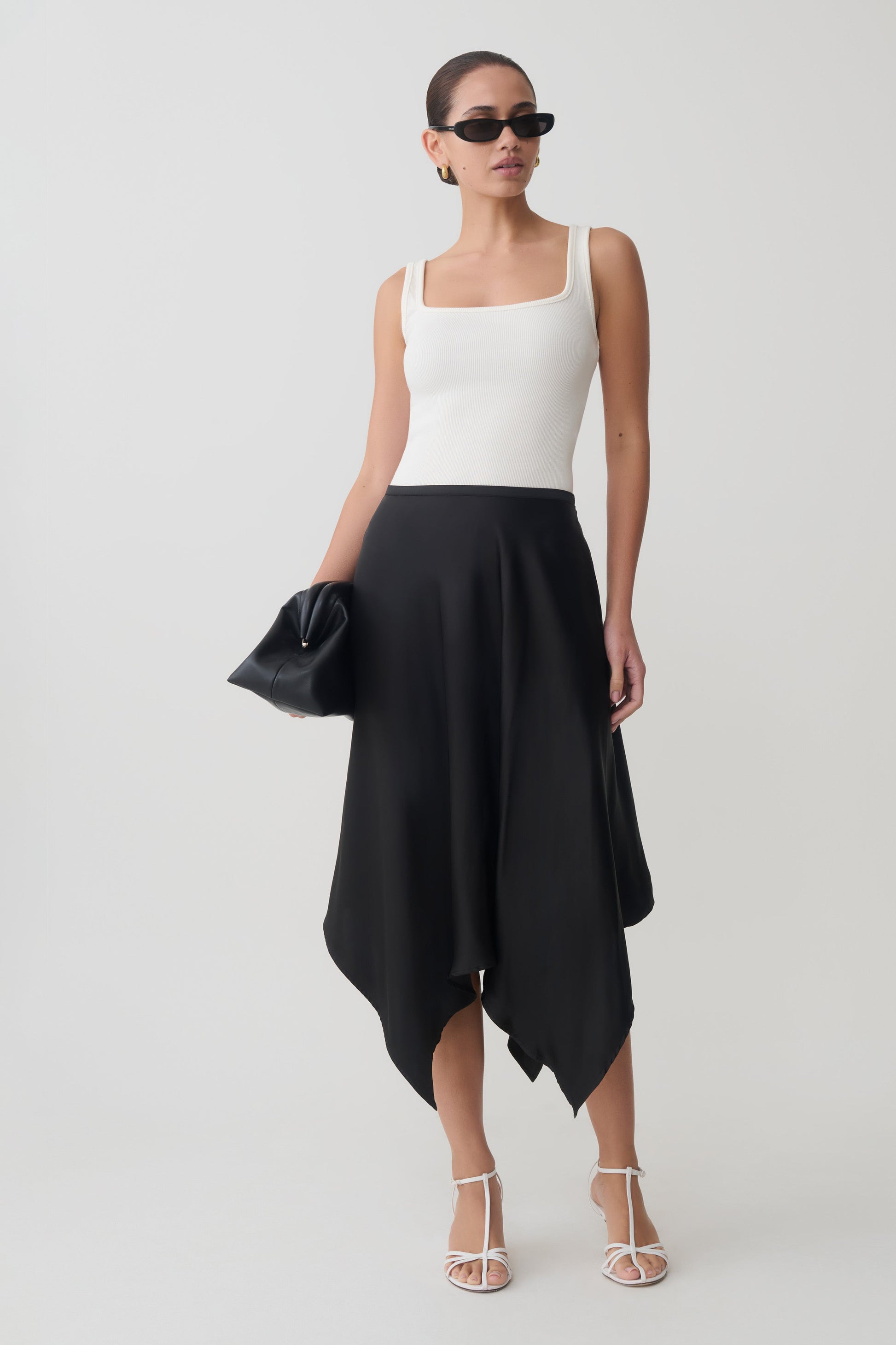 Aisling Ribbed Square Neck Sleeveless Top - Ivory #4