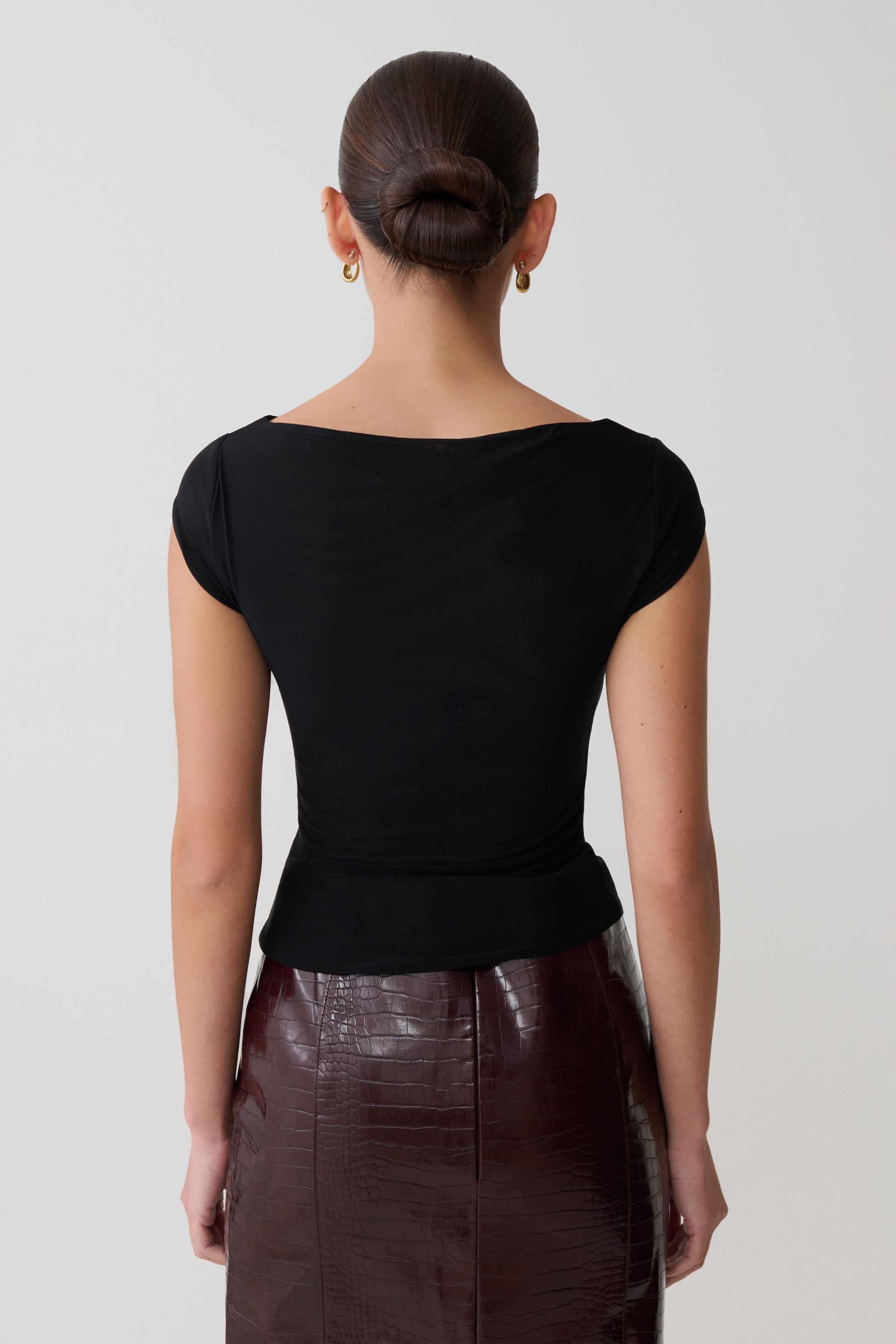 Romana Short Sleeve Mesh Top - Black #2