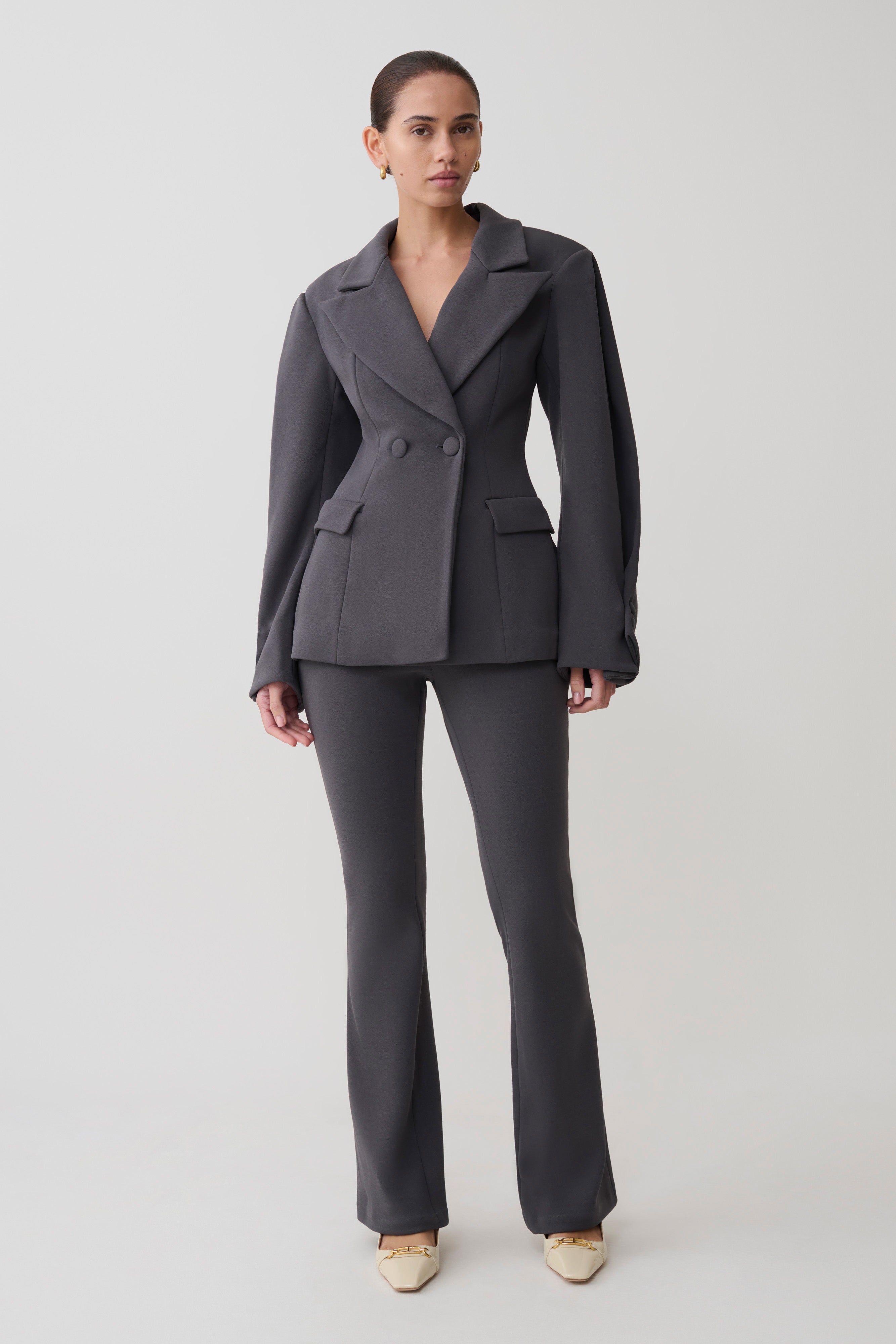 Marion Fit And Flare Pant - Charcoal Shadow | MESHKI US