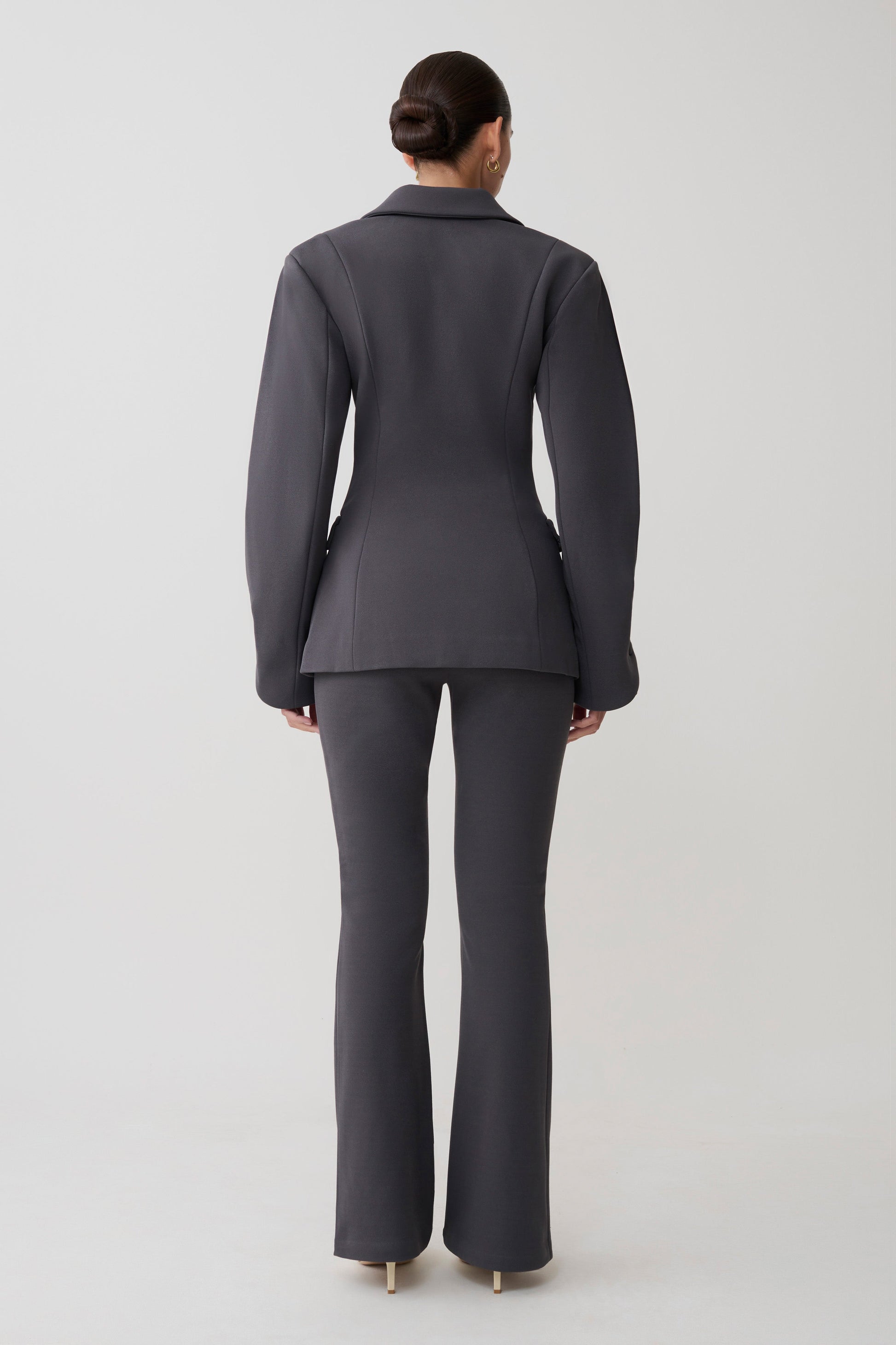 Wesley Structured Blazer - Charcoal Shadow | MESHKI US Wesley Structured Blazer - Charcoal Shadow | MESHKI US
