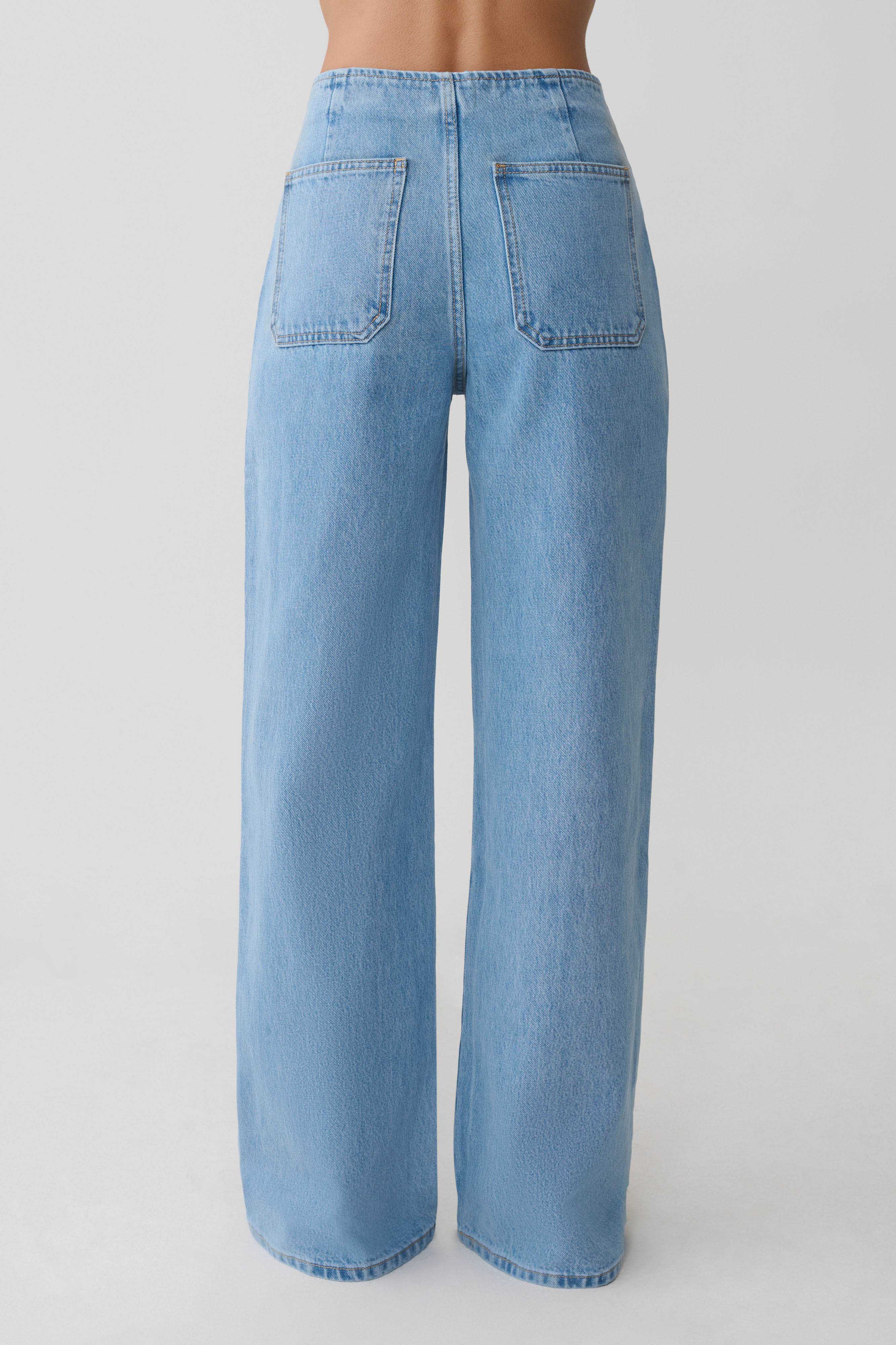 Caitlin Mid Rise Denim Jeans - Classic Blue | MESHKI US