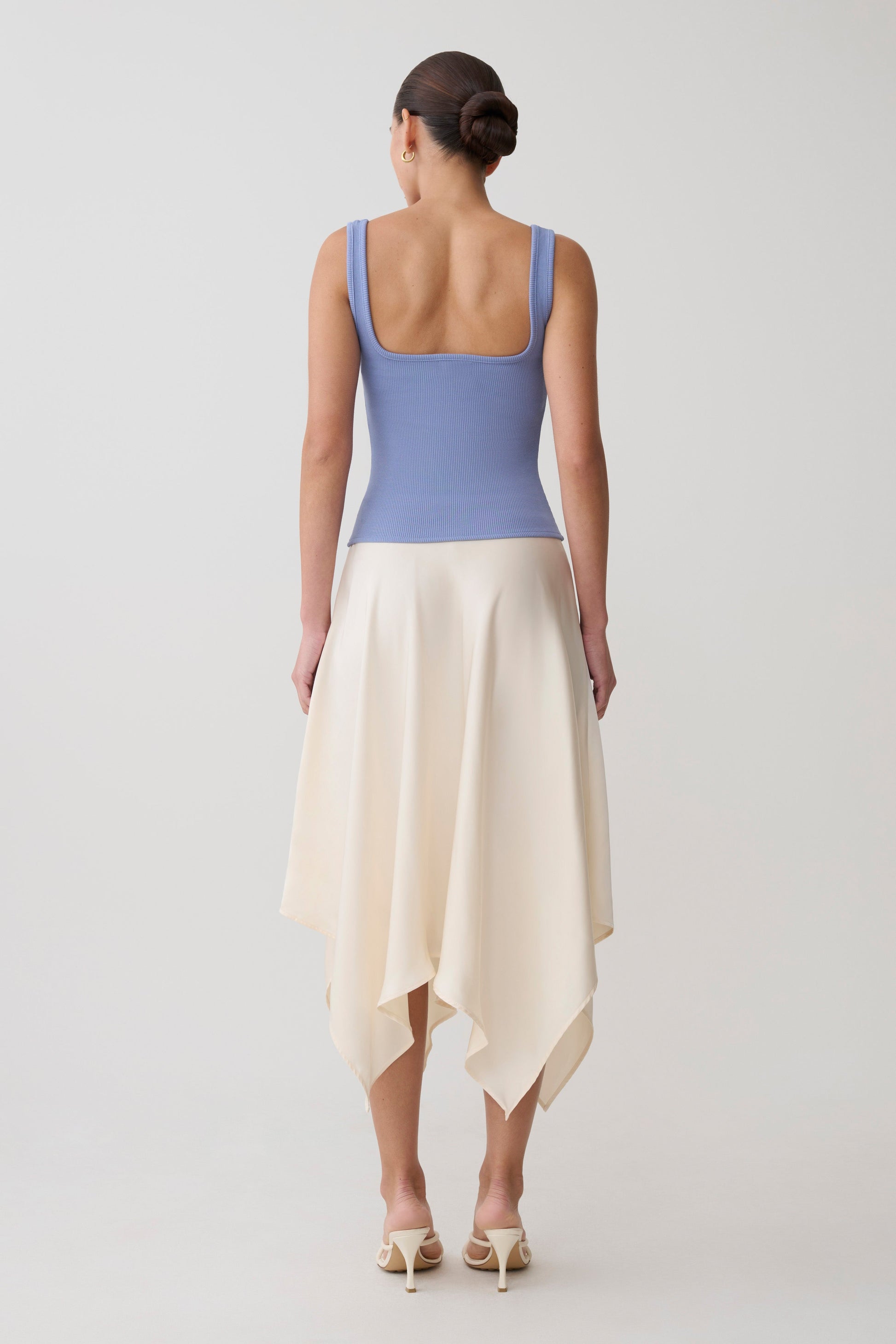 Aisling Ribbed Square Neck Sleeveless Top - Cornflower Blue #5