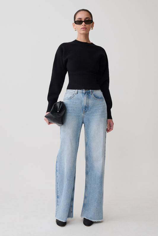 Ciaralee Cinched Waist Jumper - Black