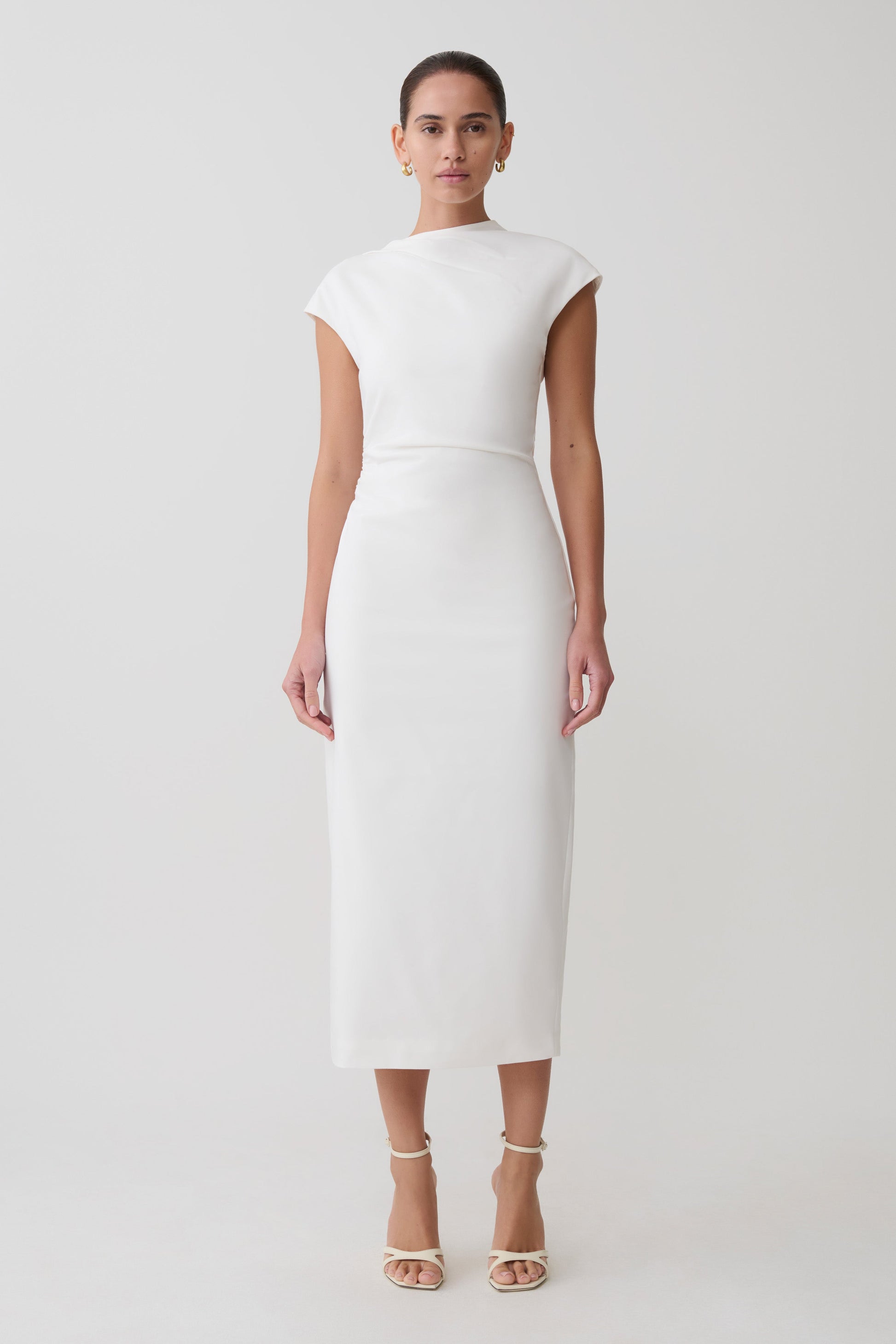 Lorena Cotton Midi Dress / White | MESHKI