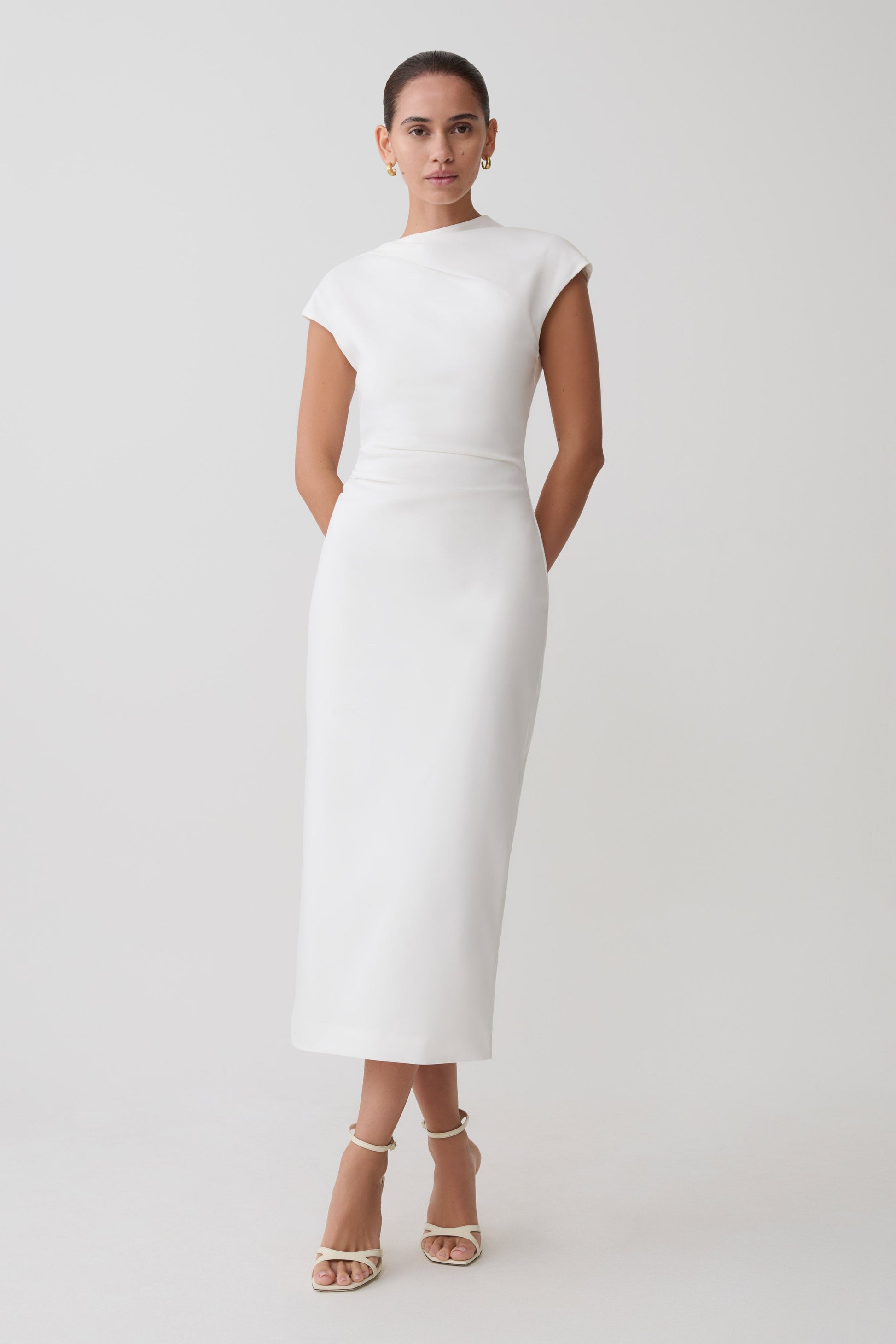 Lorena Cotton Midi Dress / White | MESHKI