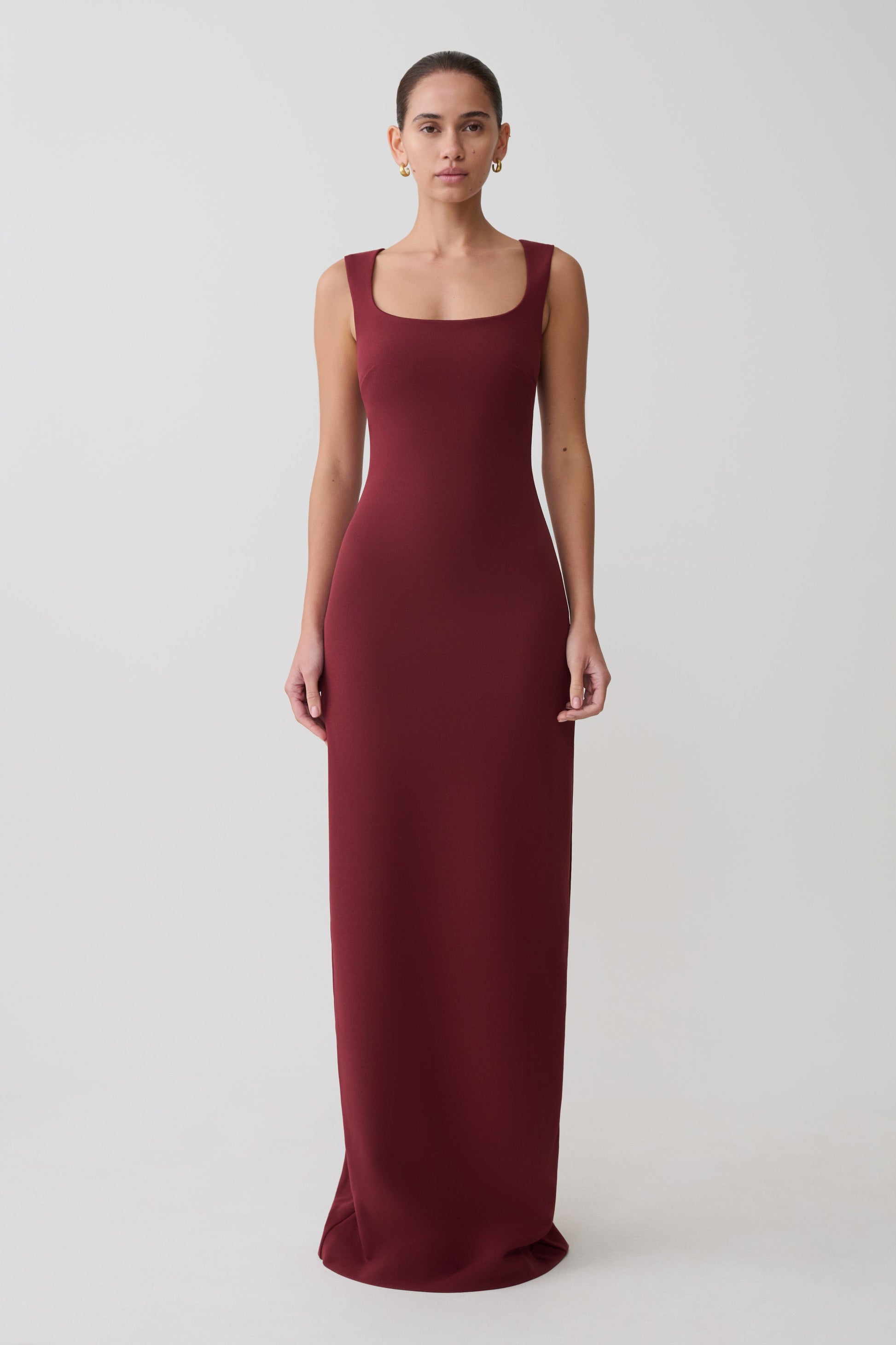 Rhea Detachable Cape Jersey Maxi Dress - Wine | MESHKI US Rhea Detachable Cape Jersey Maxi Dress - Wine | MESHKI US