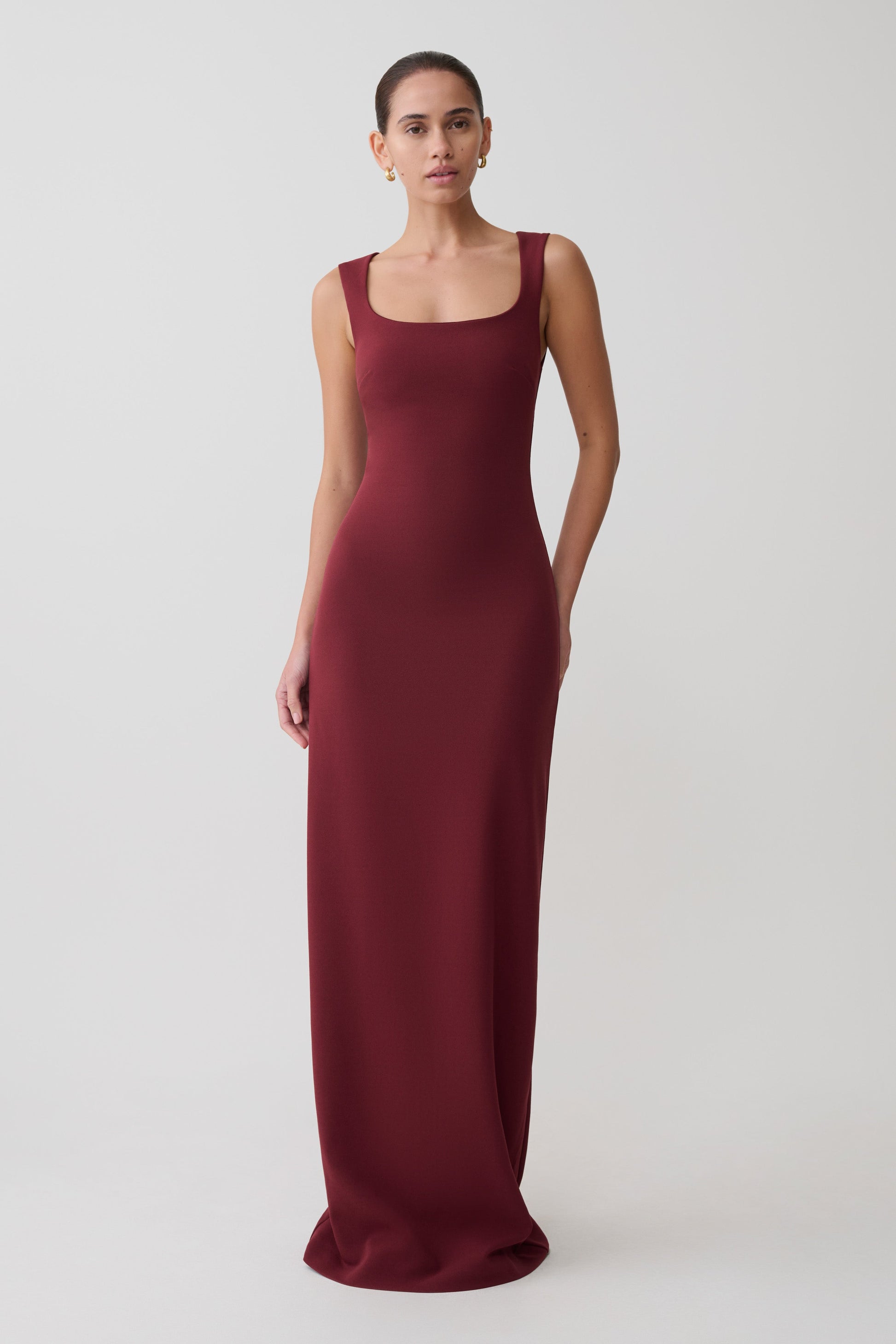 Rhea Detachable Cape Jersey Maxi Dress - Wine | MESHKI US Rhea Detachable Cape Jersey Maxi Dress - Wine | MESHKI US
