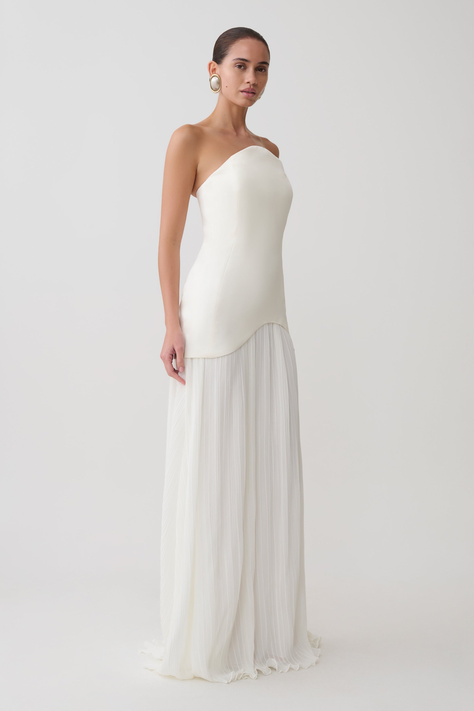 strapless pleated maxi dress Blue Abstract | Womens | XXL (Available in XS, S, M, L, XL) | 100% Polyester True to size STRAPLESS PLEATED MIDI DRESS IN