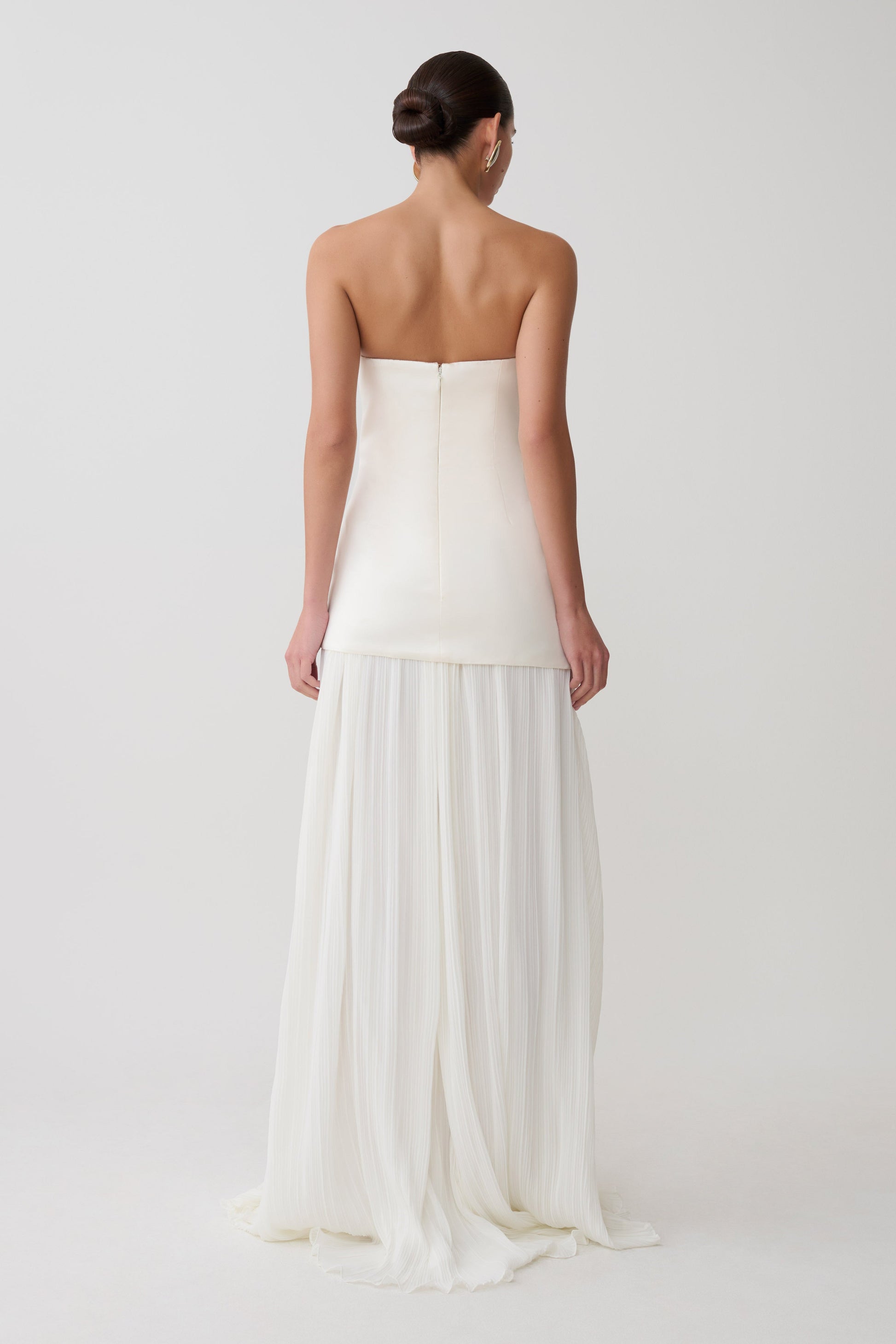 Juno Strapless Pleated Maxi Gown - White #2