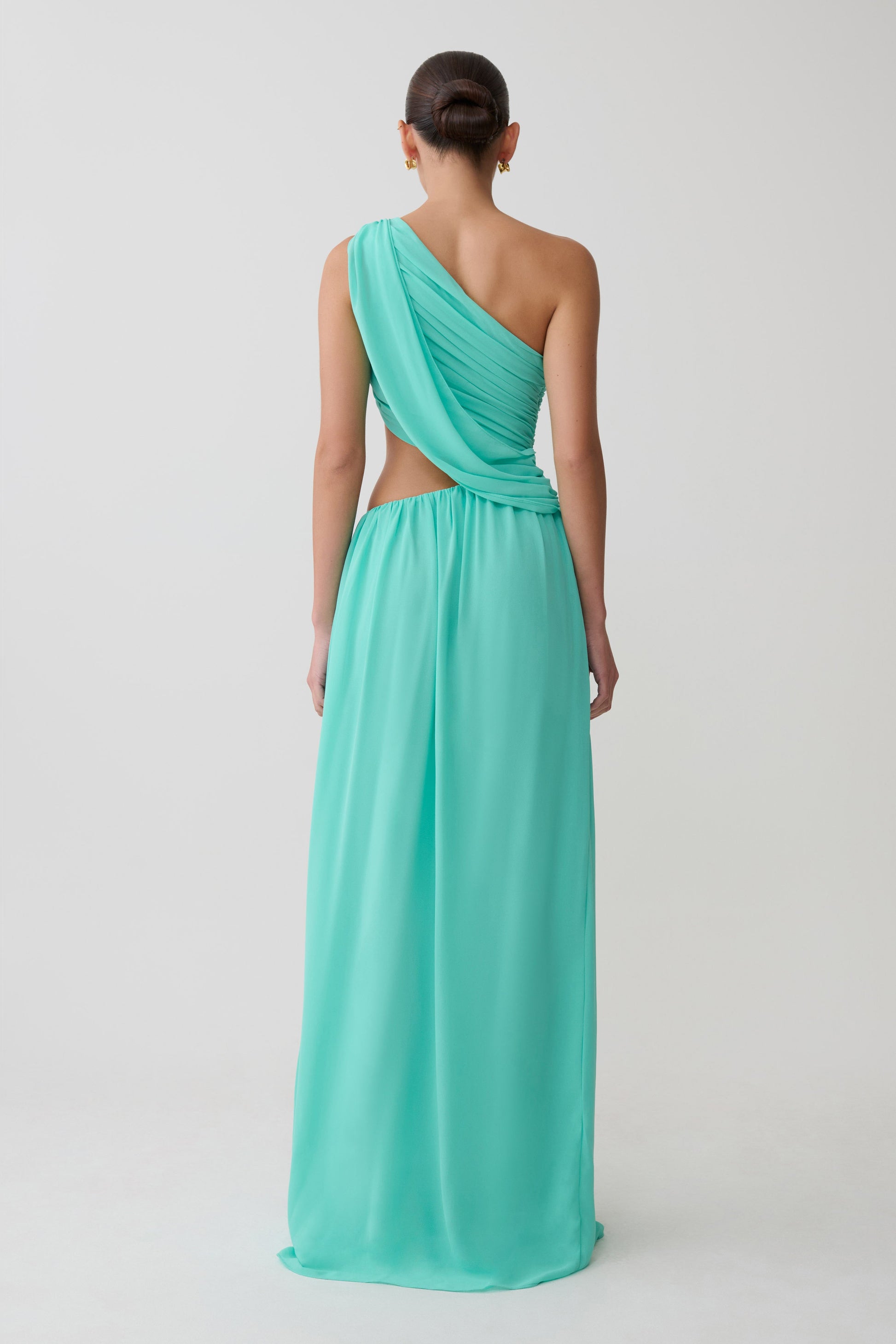 Aria Chiffon Cut Out Maxi Dress / Lagoon | MESHKI