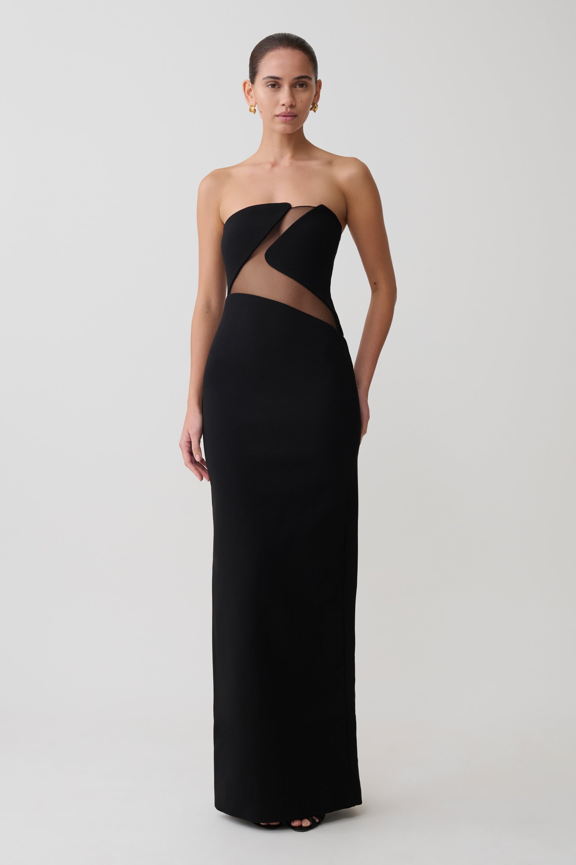 Lianne Strapless Maxi Dress / Black | MESHKI