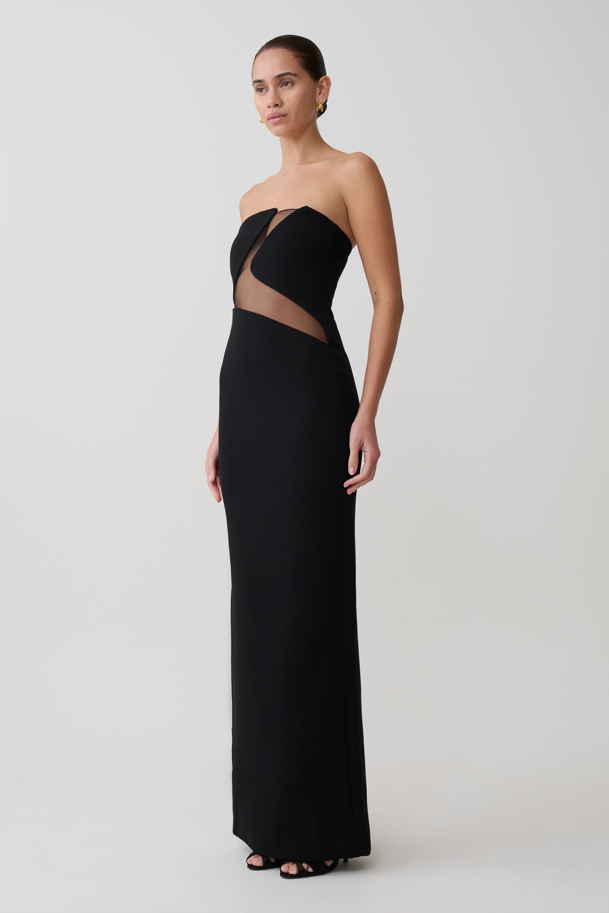 halter long gown dress Ivory Halter Long Evening Prom Dress With Split Detachable Train