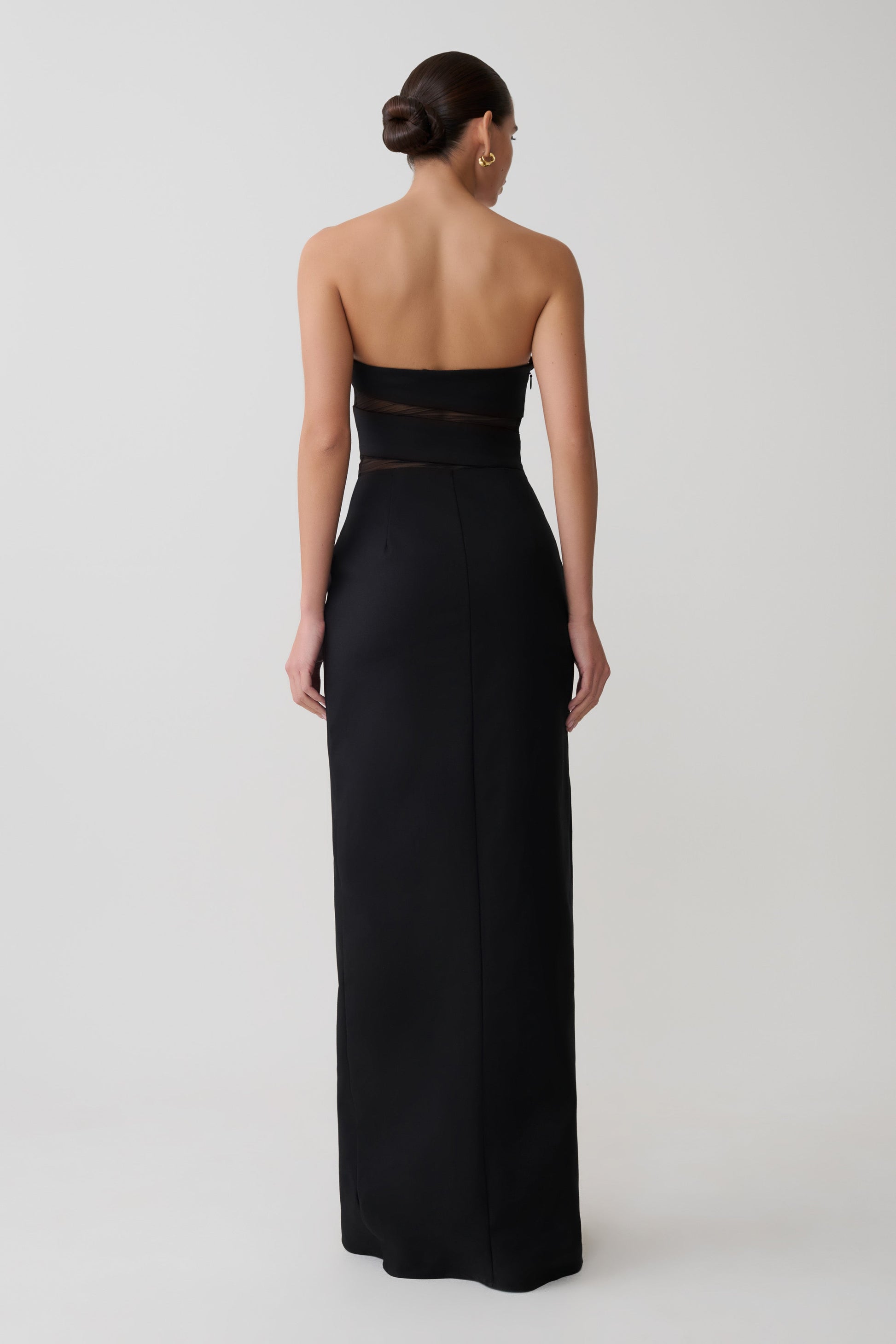 Paulina Cut Out Strapless Maxi Dress / Black | MESHKI