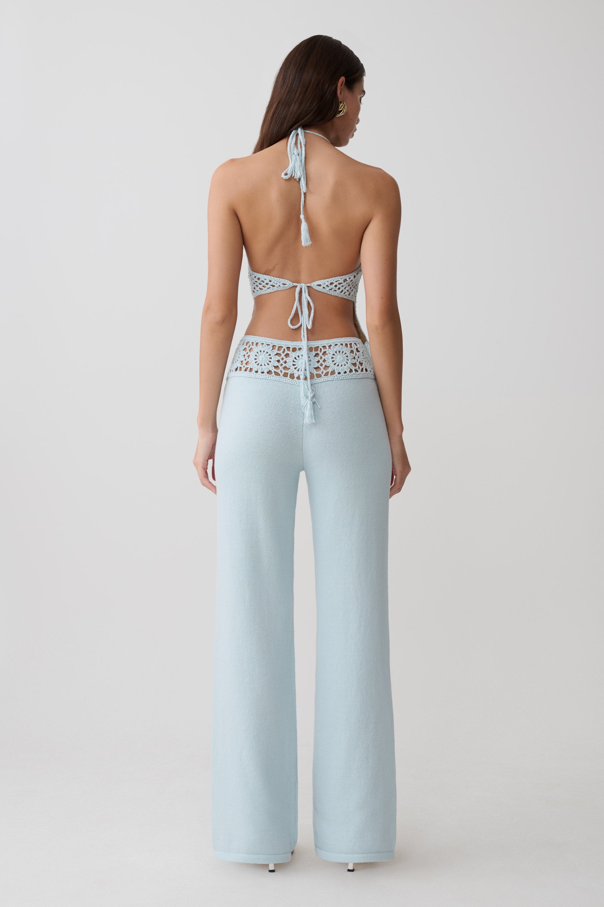 Miley Crochet Halter Top - Pale Aqua #6