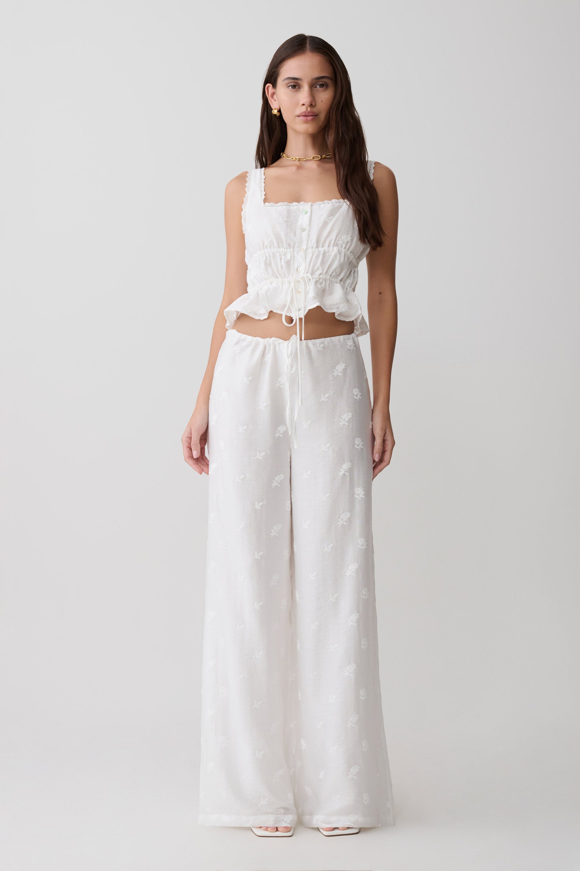 Vivian Embroidered Sleeveless Top - White #6