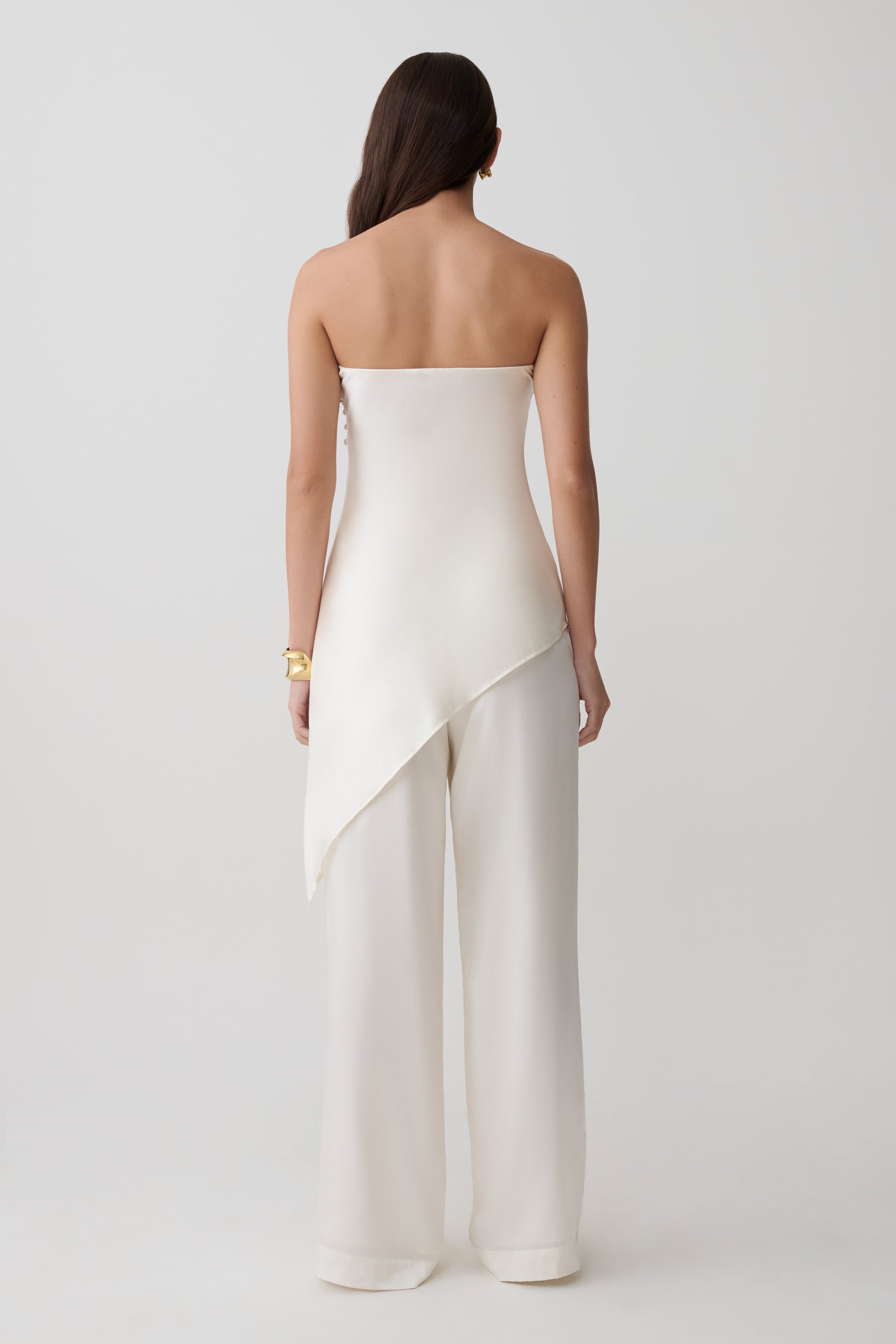 Kayla Silk Blend Straight Leg Pants - Ivory #6