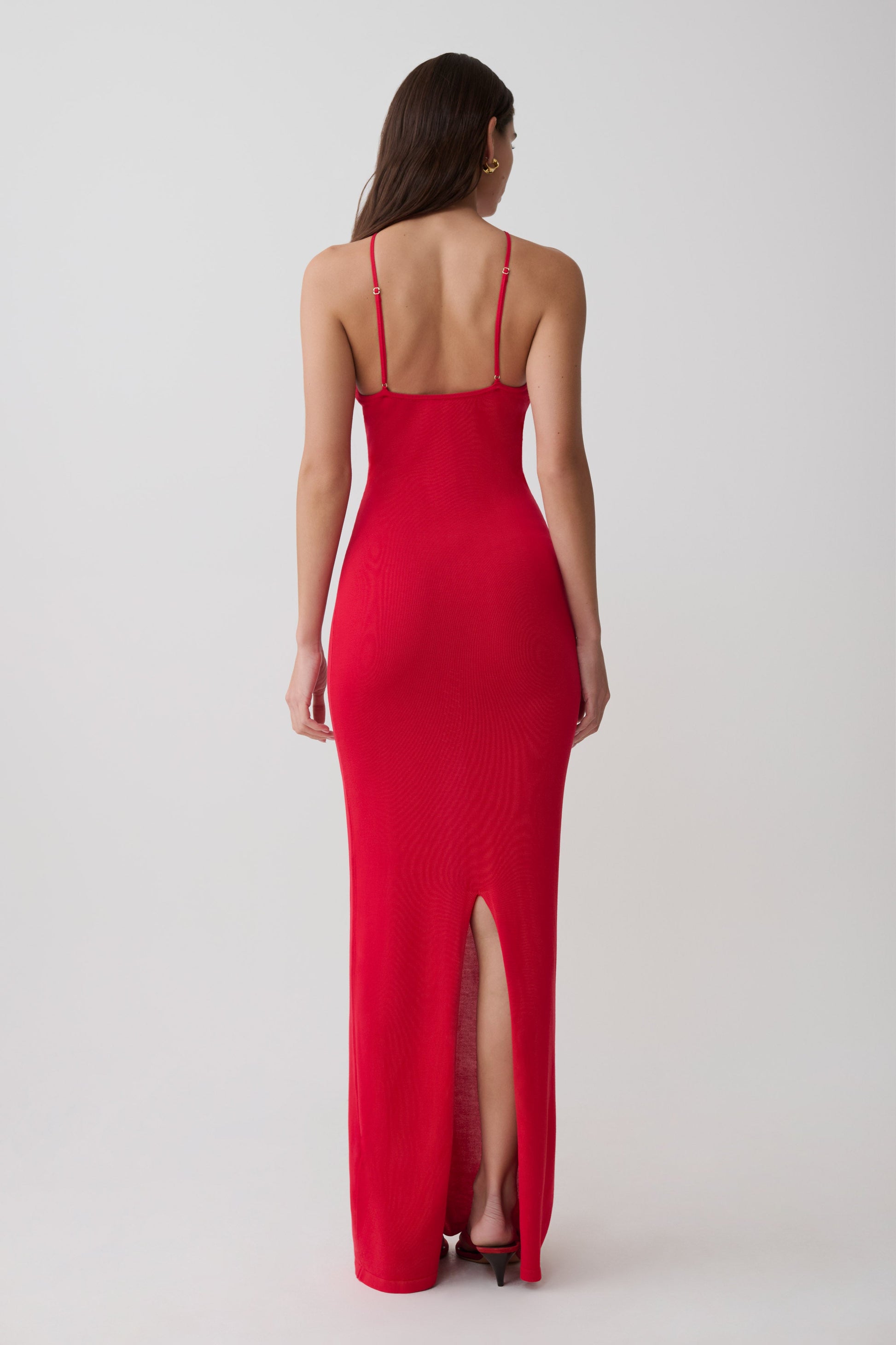 cross front maxi dress Ashtin Cross Front Knit Maxi Dress / Red | MESHKI