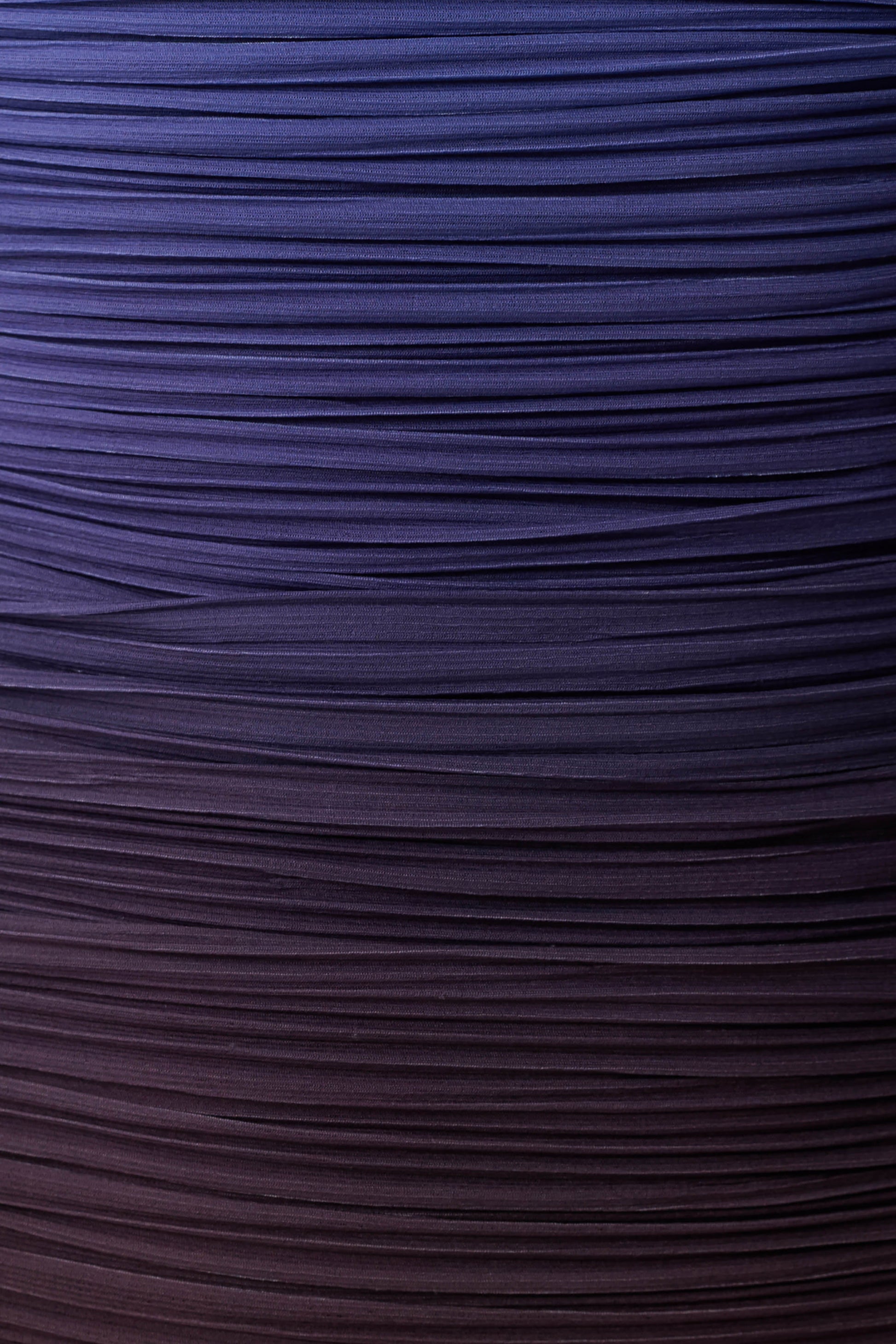 Azizi Pleated Halter Midi Dress - Chocolate & Blue Ombre Print #5
