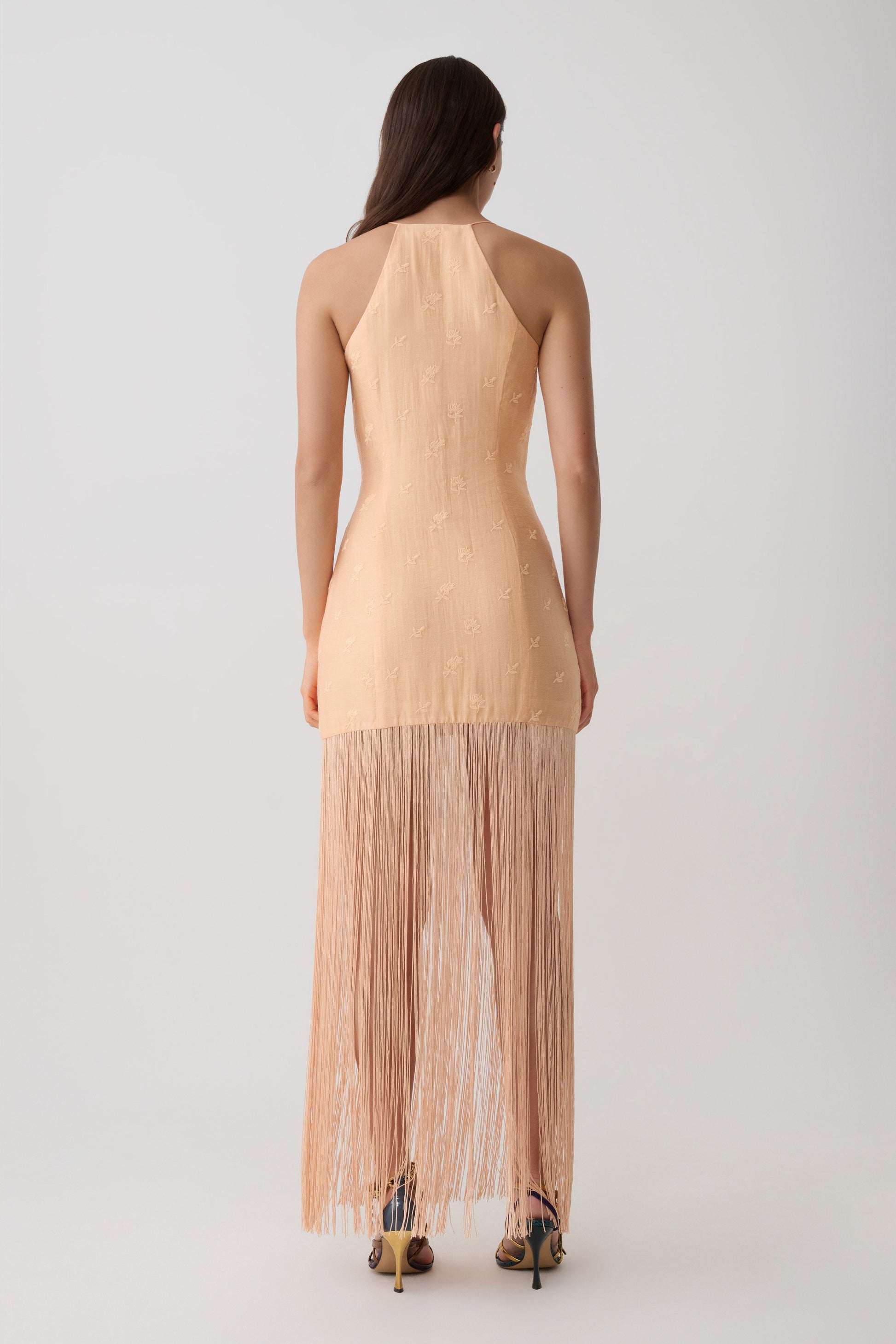 Abigail V Neck Fringe Maxi Dress / Orange | MESHKI Abigail V Neck Fringe Maxi Dress / Orange | MESHKI