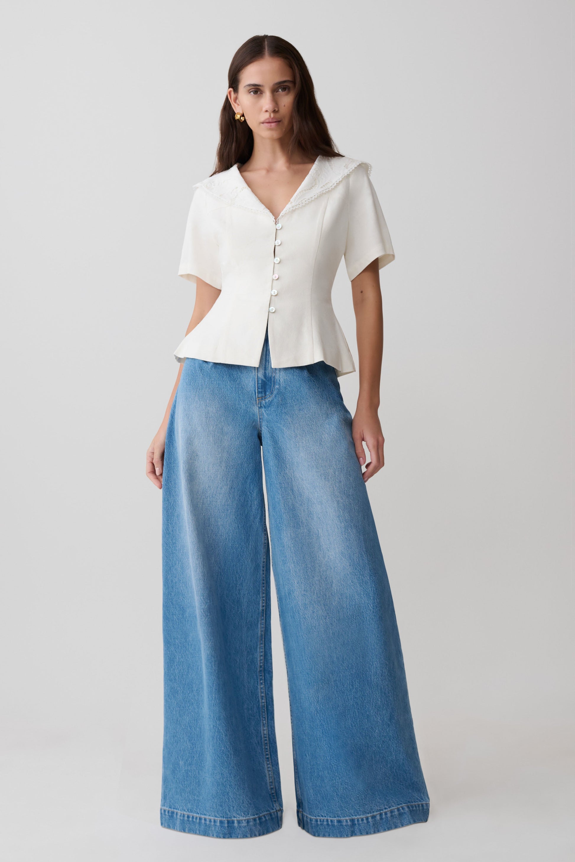 Bobby Oversized Jean With Front Pleat - Summer Blue #5
