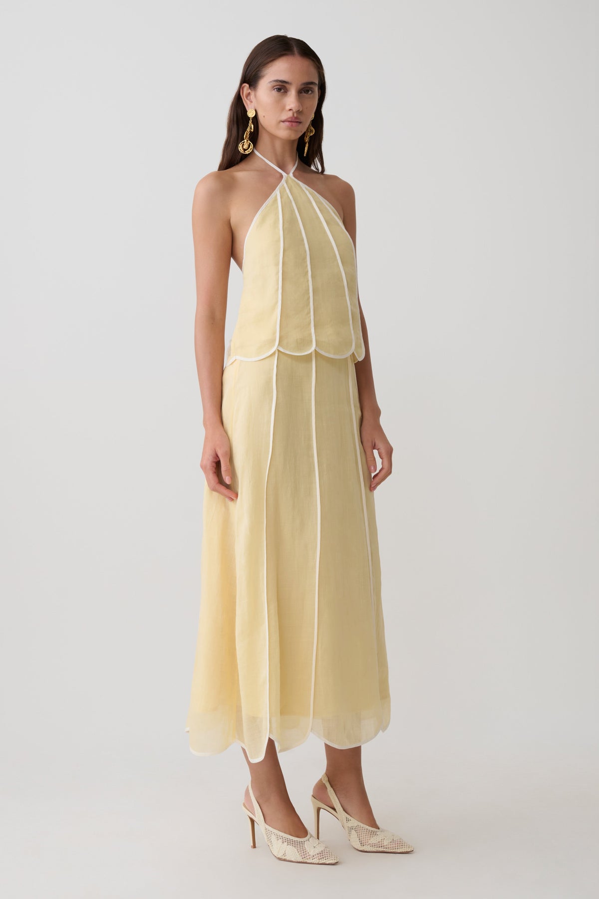 Georgia Panelled Halter Sleeveless Top - Butter #4