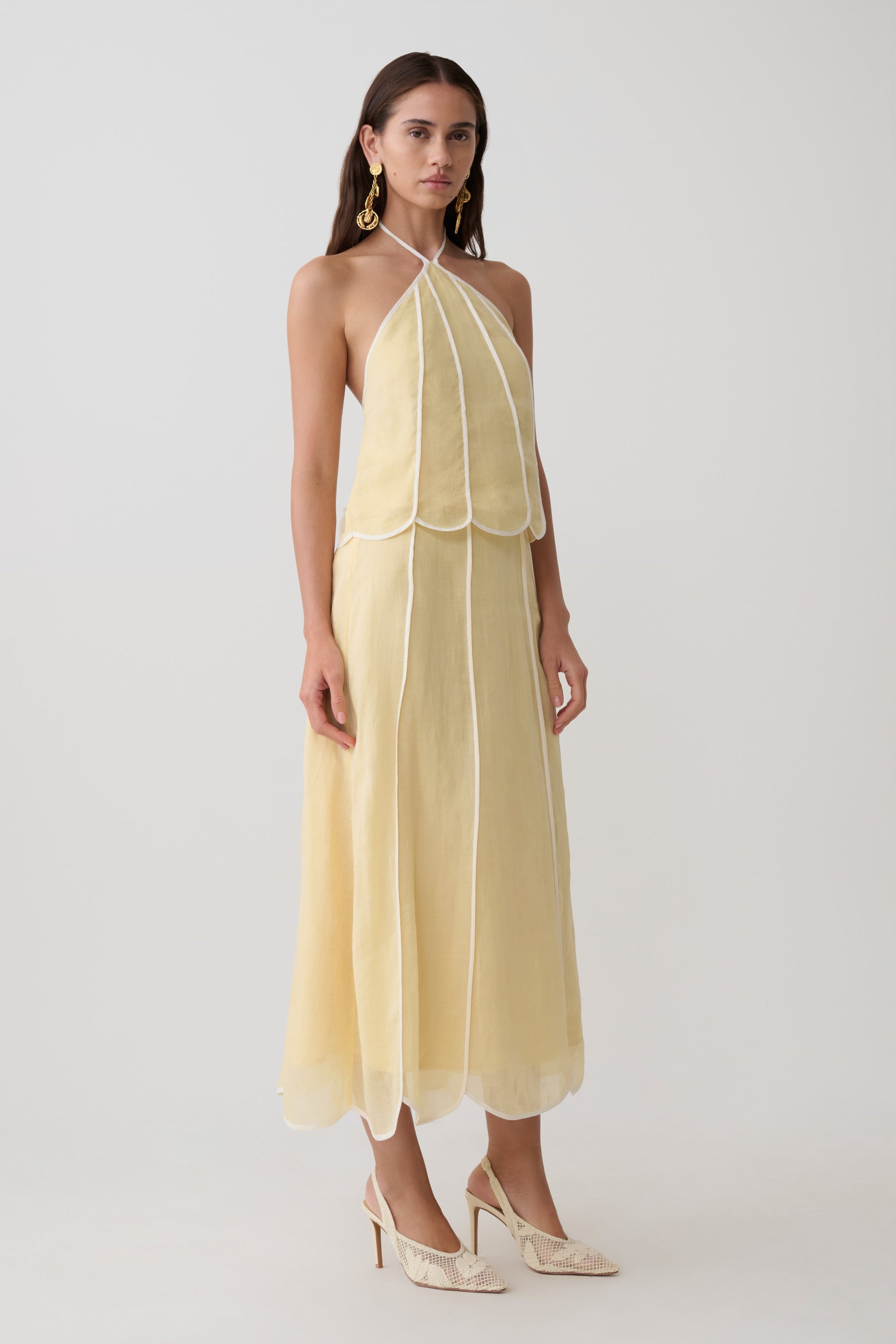 Georgia Panelled Halter Sleeveless Top - Butter #4