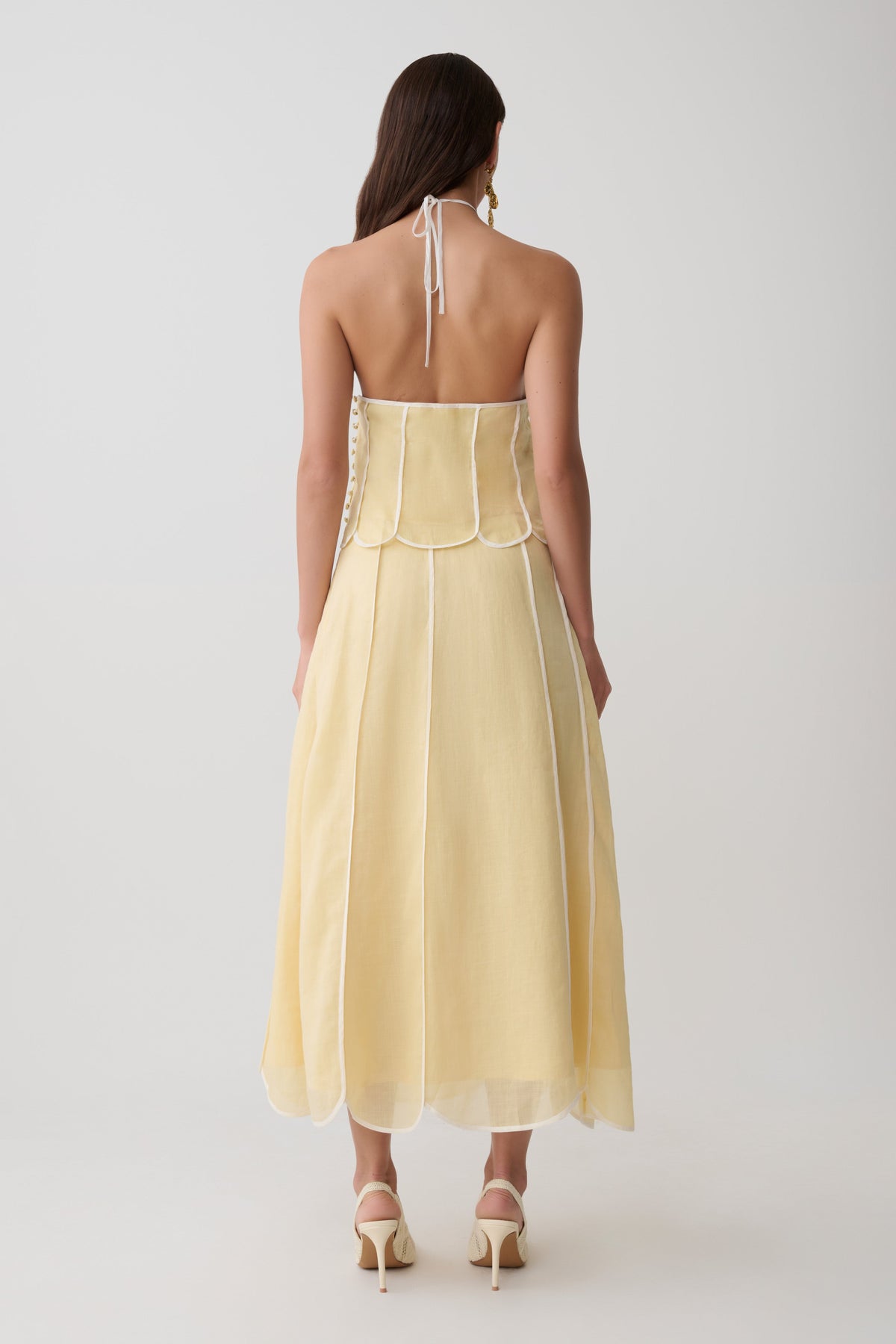 Georgia Panelled Midi Skirt - Butter