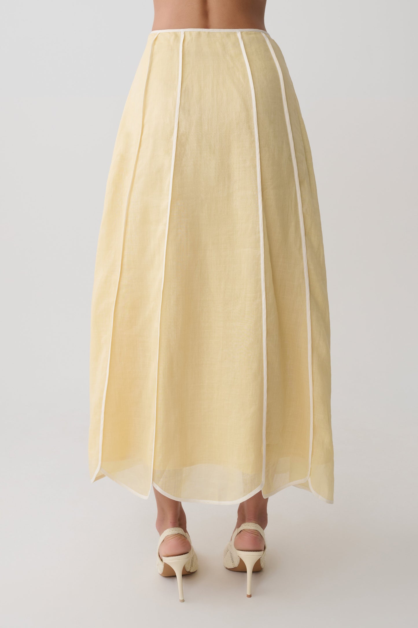 Georgia Panelled Midi Skirt - Butter