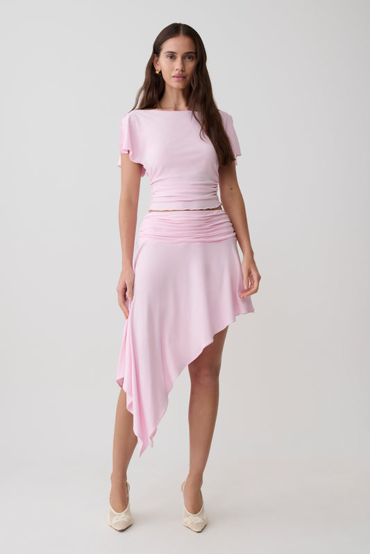 Talise Modal Hankie Midi Skirt - Ballet Pink