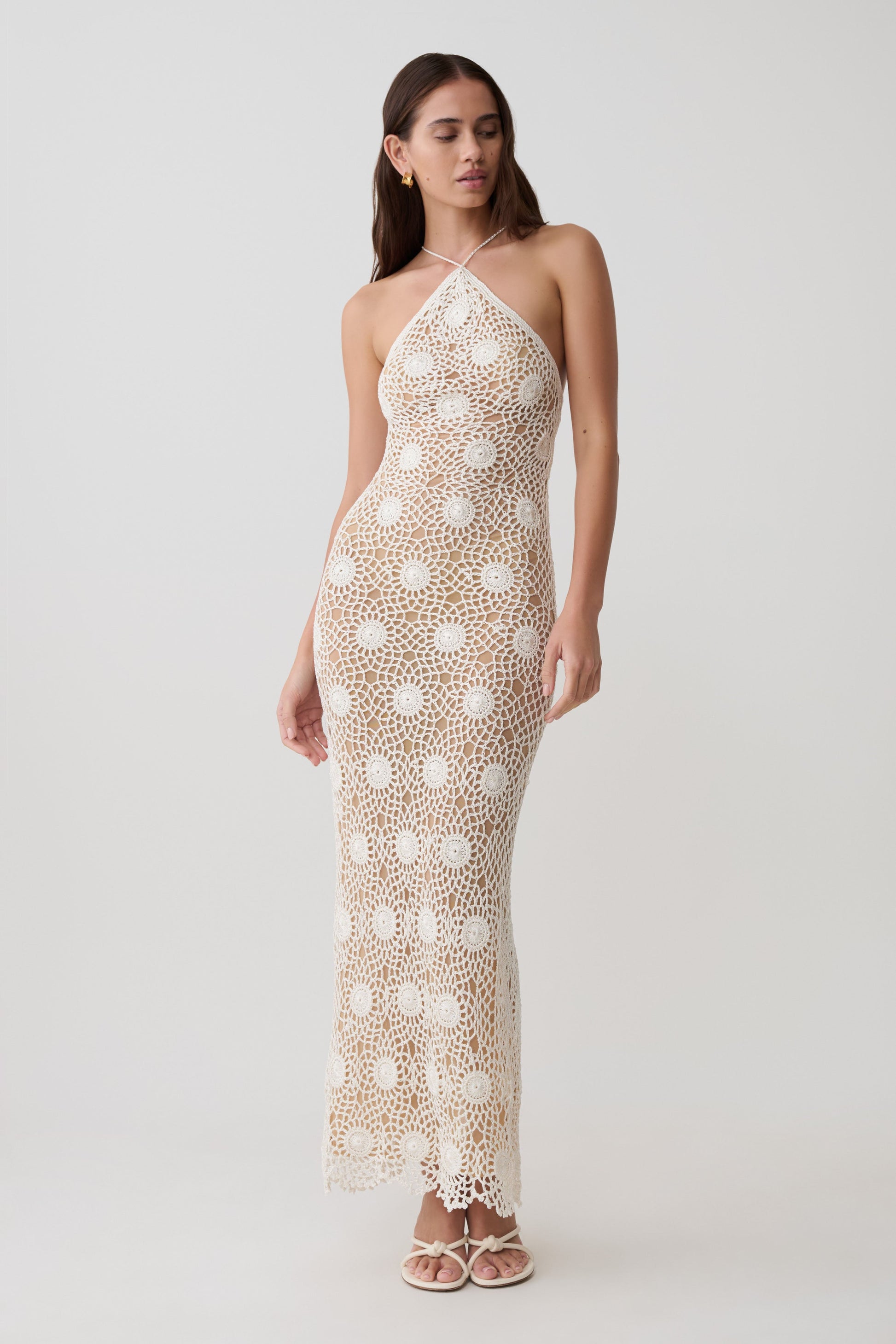 Sam Halter Hand Crochet Maxi Dress / Ivory | MESHKI
