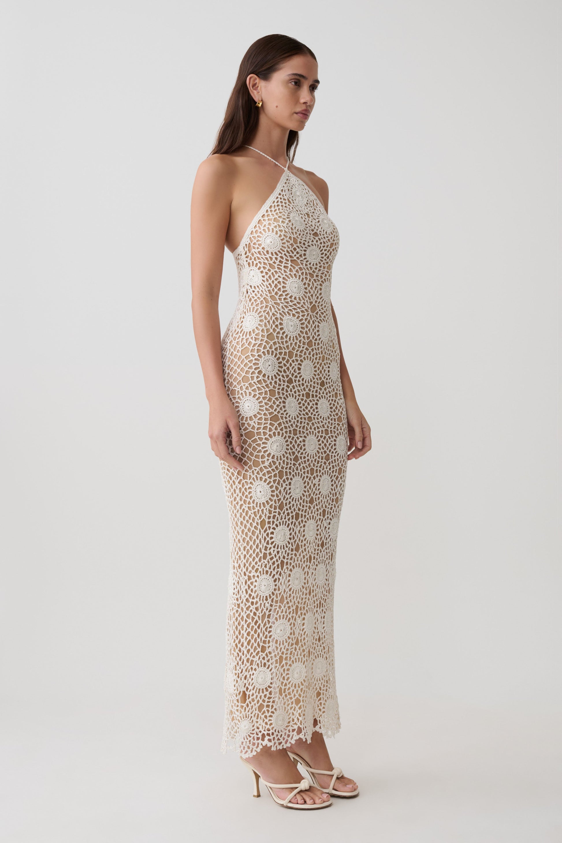Sam Halter Hand Crochet Maxi Dress - Ivory #4