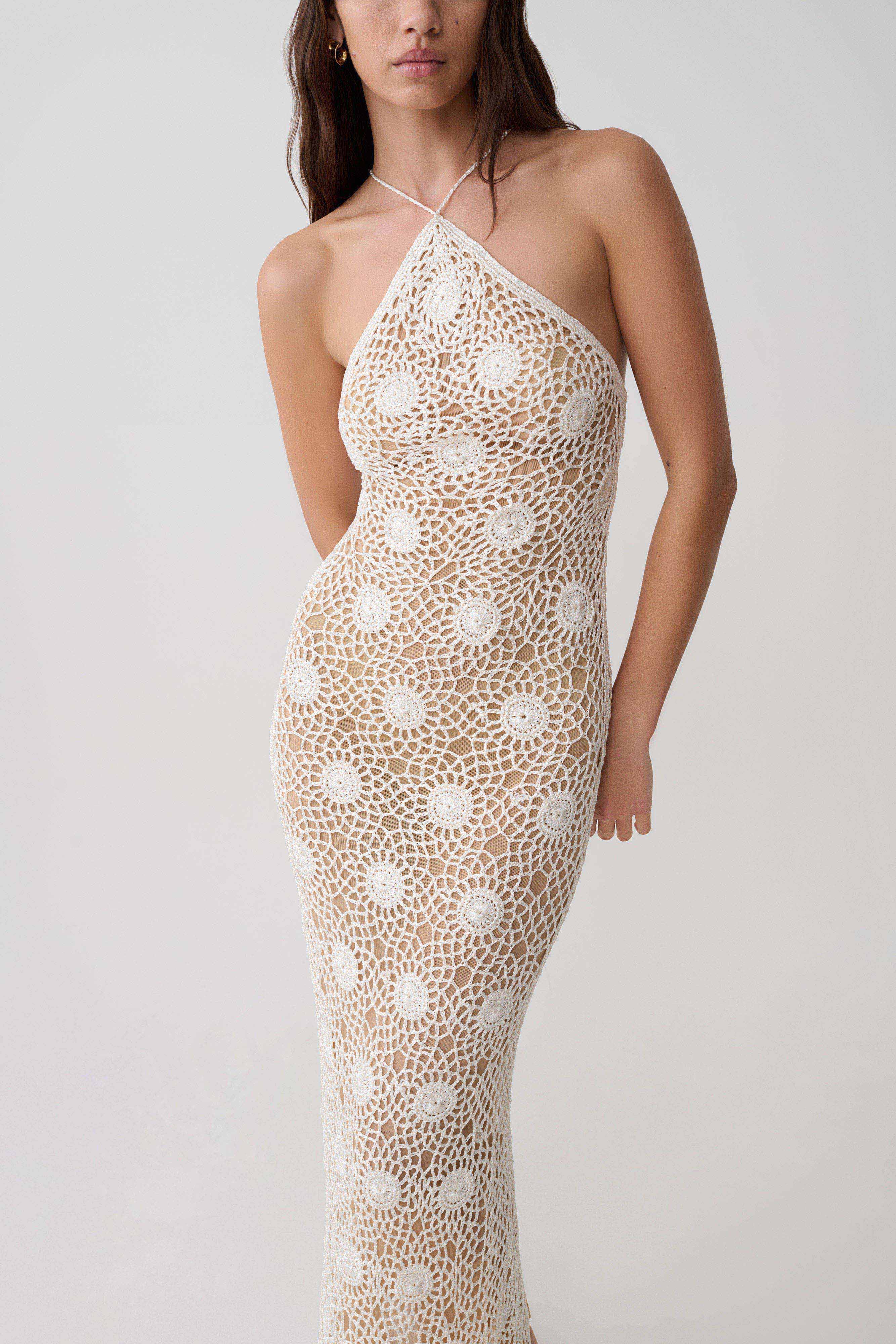 Sam Halter Hand Crochet Maxi Dress - Ivory | MESHKI US